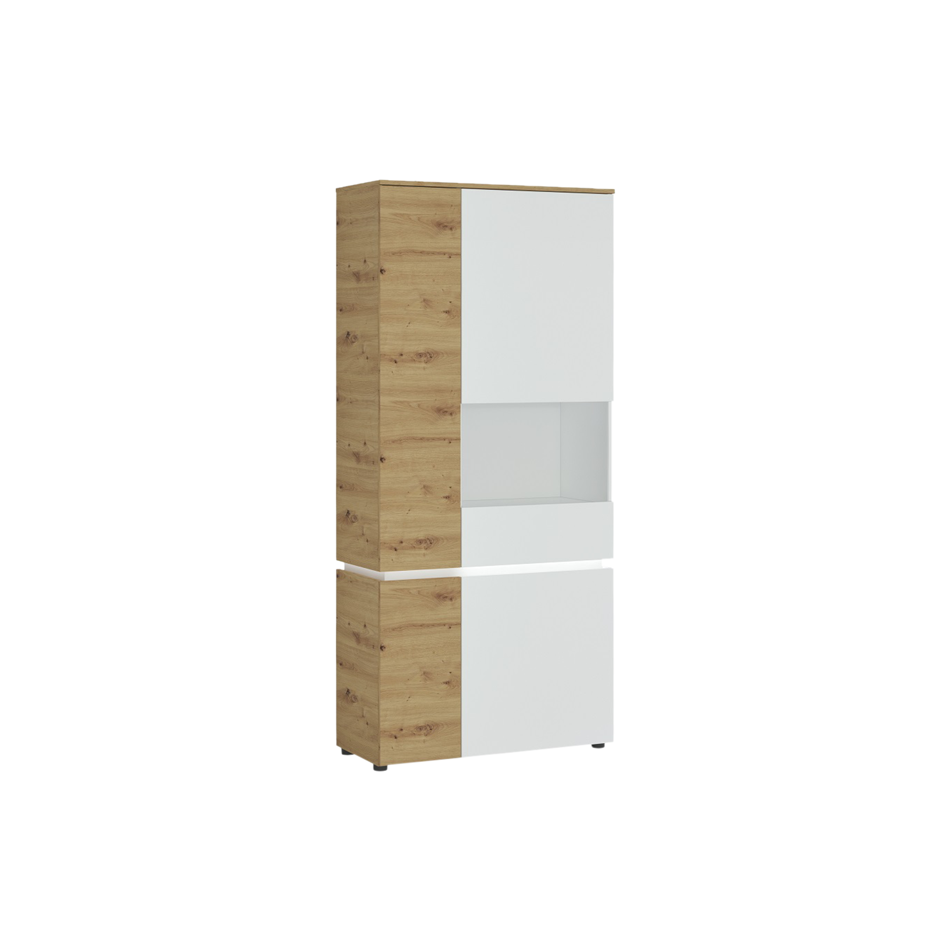 Novofurn Vitrine Lucienne Eichefarben 40*90.4*199
