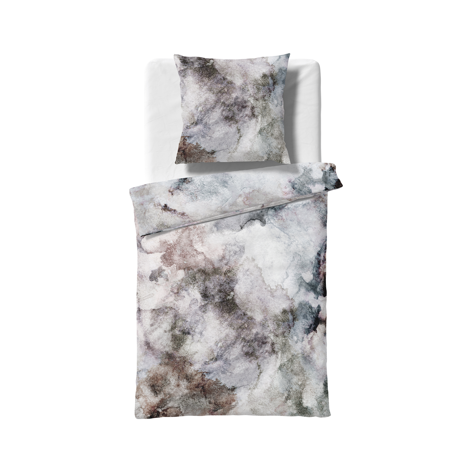 Satin Bettwäsche Bed Art S Grau 135x200cm Satin Bettwäsche Bed Art S Grau 135x200cm