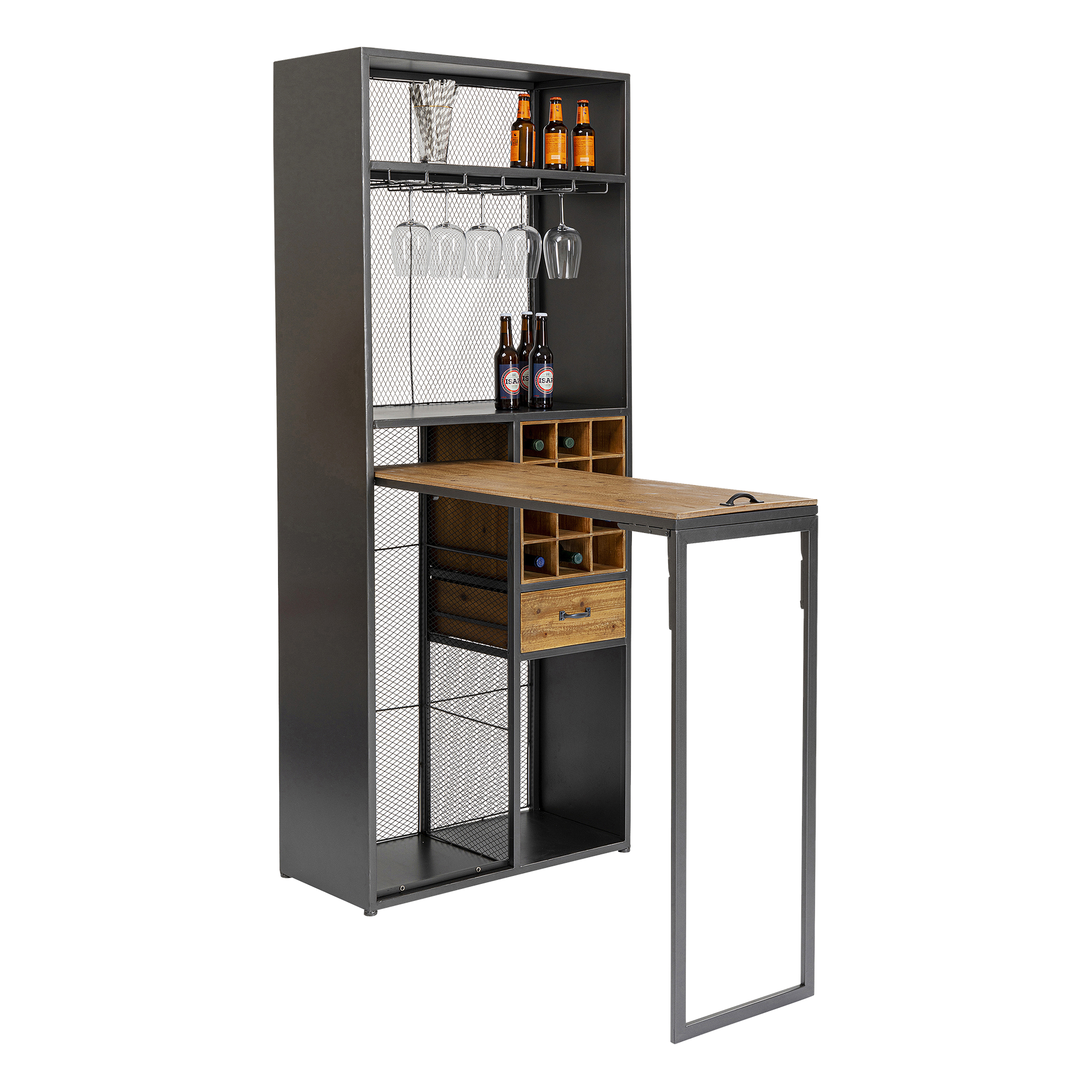 Kare Barschrank Vinoteca Holzfarben