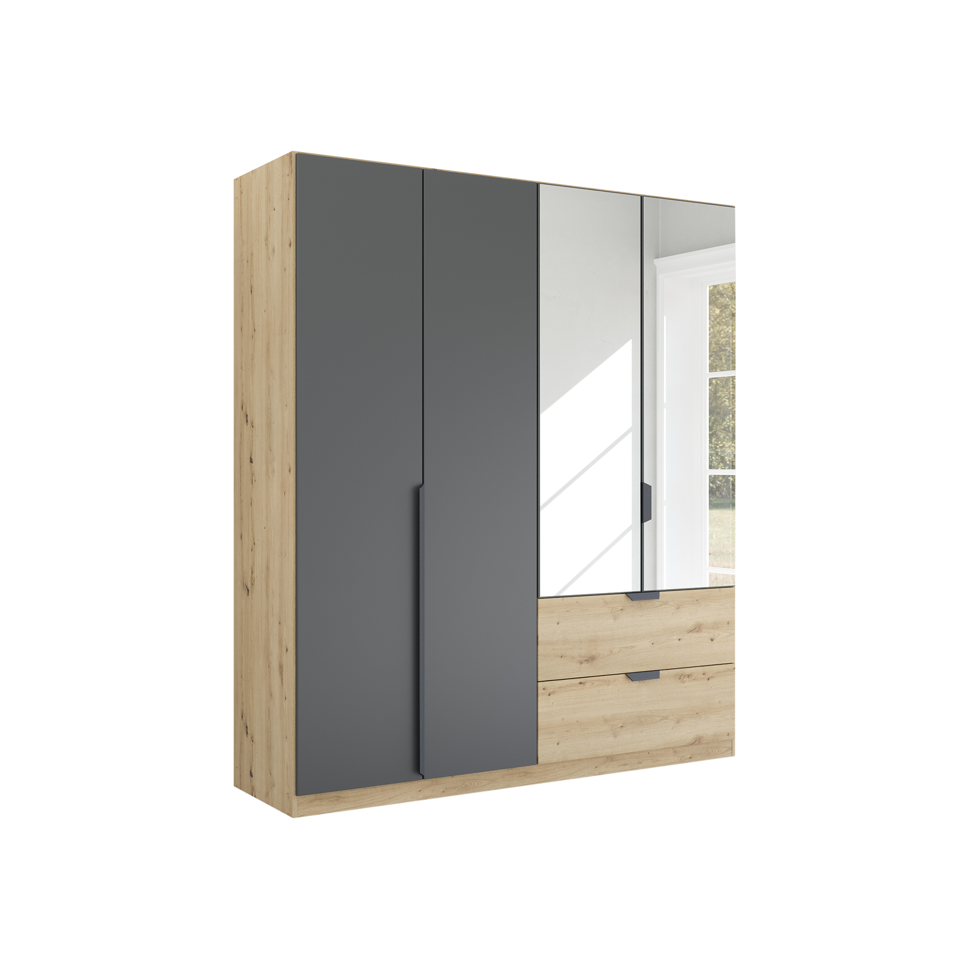 Drehtürenschrank Wildwest 4-türig Grau 54*181*210 Drehtürenschrank Wildwest 4-türig Grau 54*181*210