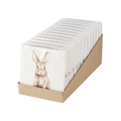 Serviette Hansi Weiß-Beige