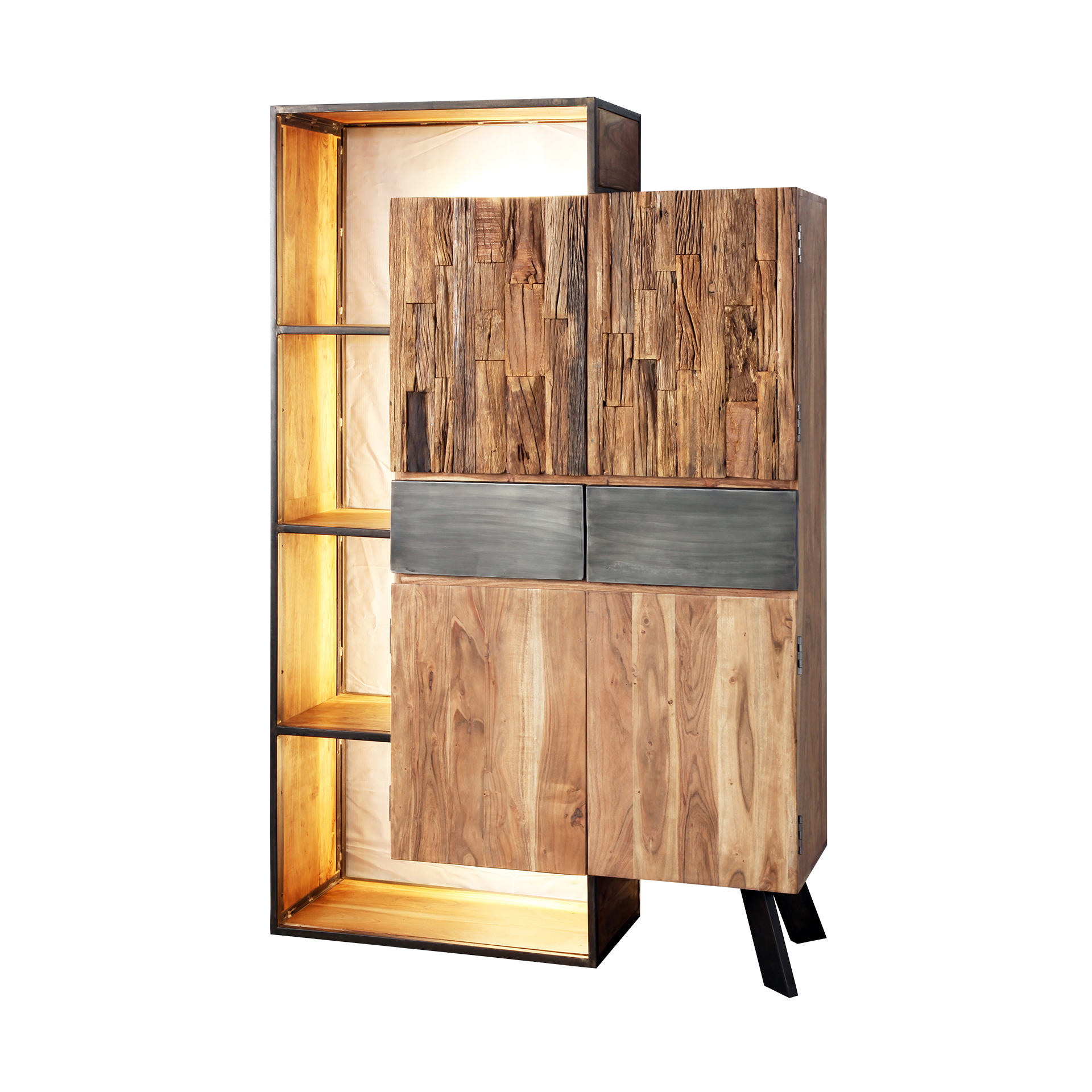 Vitrine Warin Akazie massiv 118*183*40 Vitrine Warin Akazie massiv 118*183*40