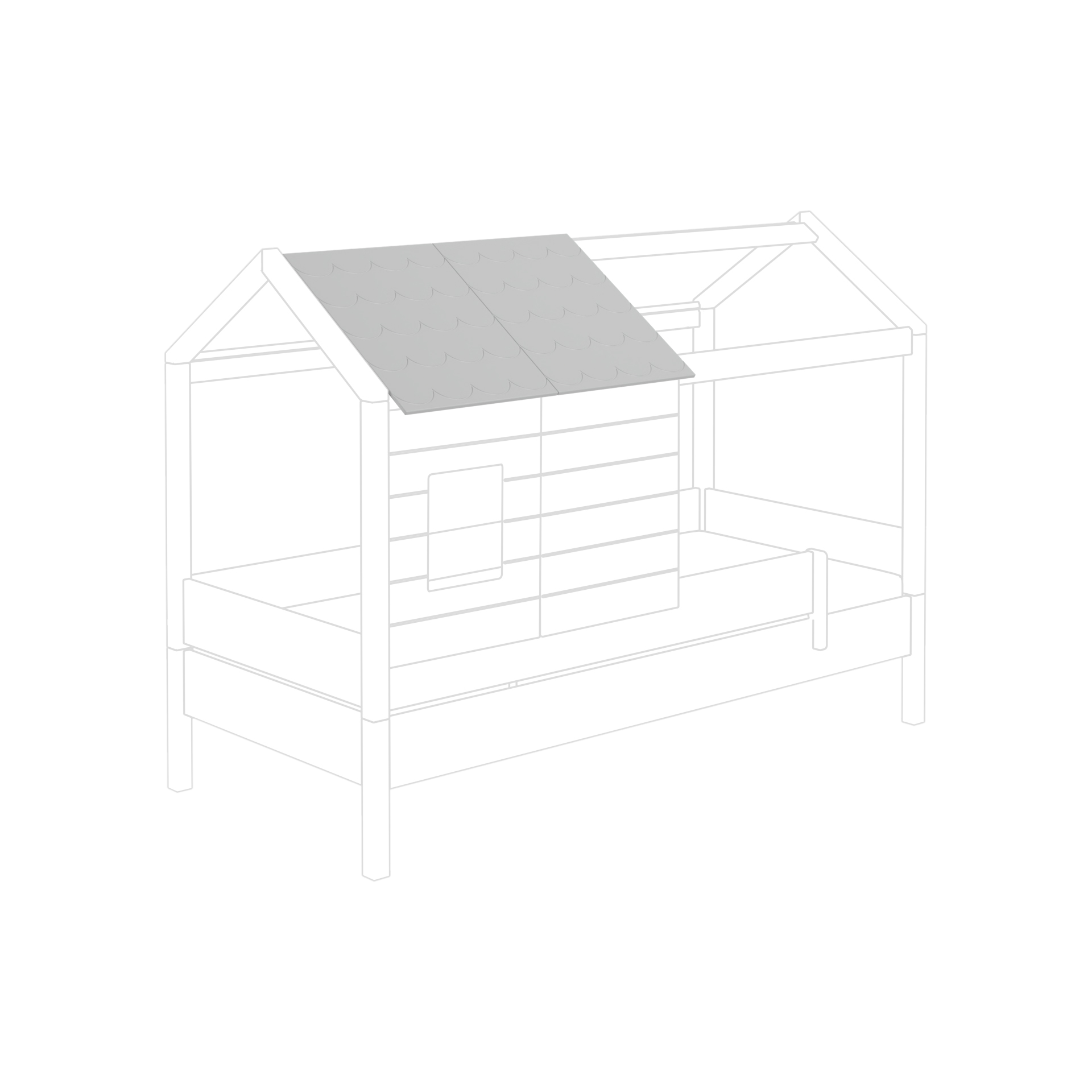 Paidi Vorhang-Set Tiny House Decke Kieselgrau