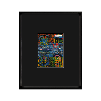 Bild Hundertwasser Schwarz-Bunt Bild Hundertwasser Schwarz-Bunt