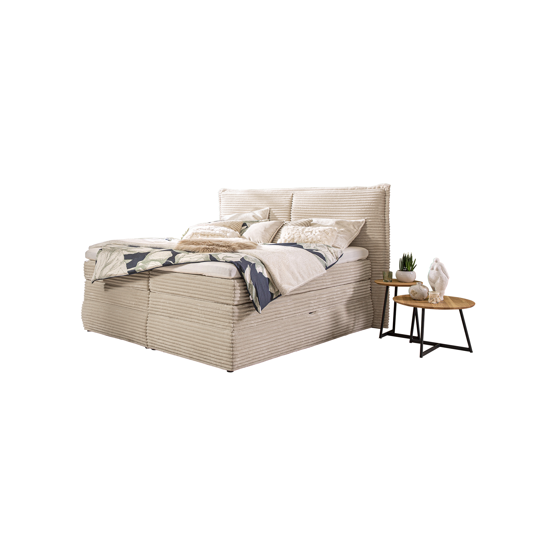 Boxspringbett Marlin Bezug Mega Ivory 180x200 cm Boxspringbett Marlin Bezug Mega Ivory 180x200 cm