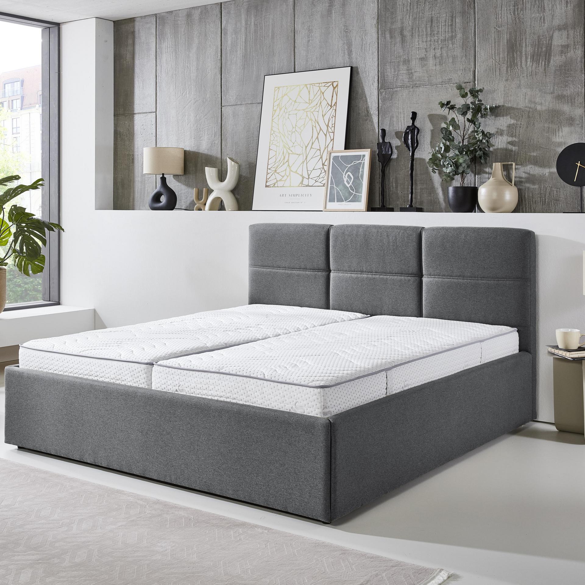 Polsterbett Duisburg Bezug Grey 140x200 cm Polsterbett Duisburg Bezug Grey 140x200 cm