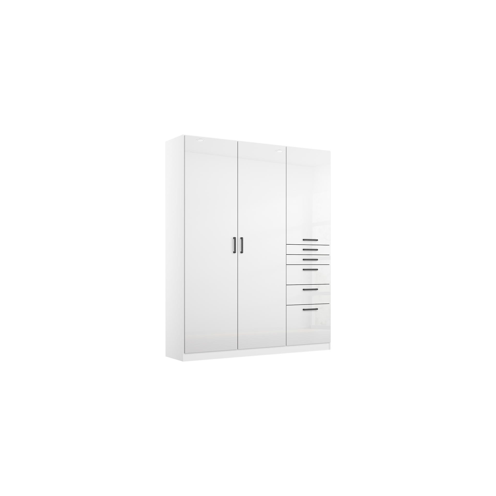 Drehtürenschrank Multiform 3-türig Weiß 54*136*210 Drehtürenschrank Multiform 3-türig Weiß 54*136*210