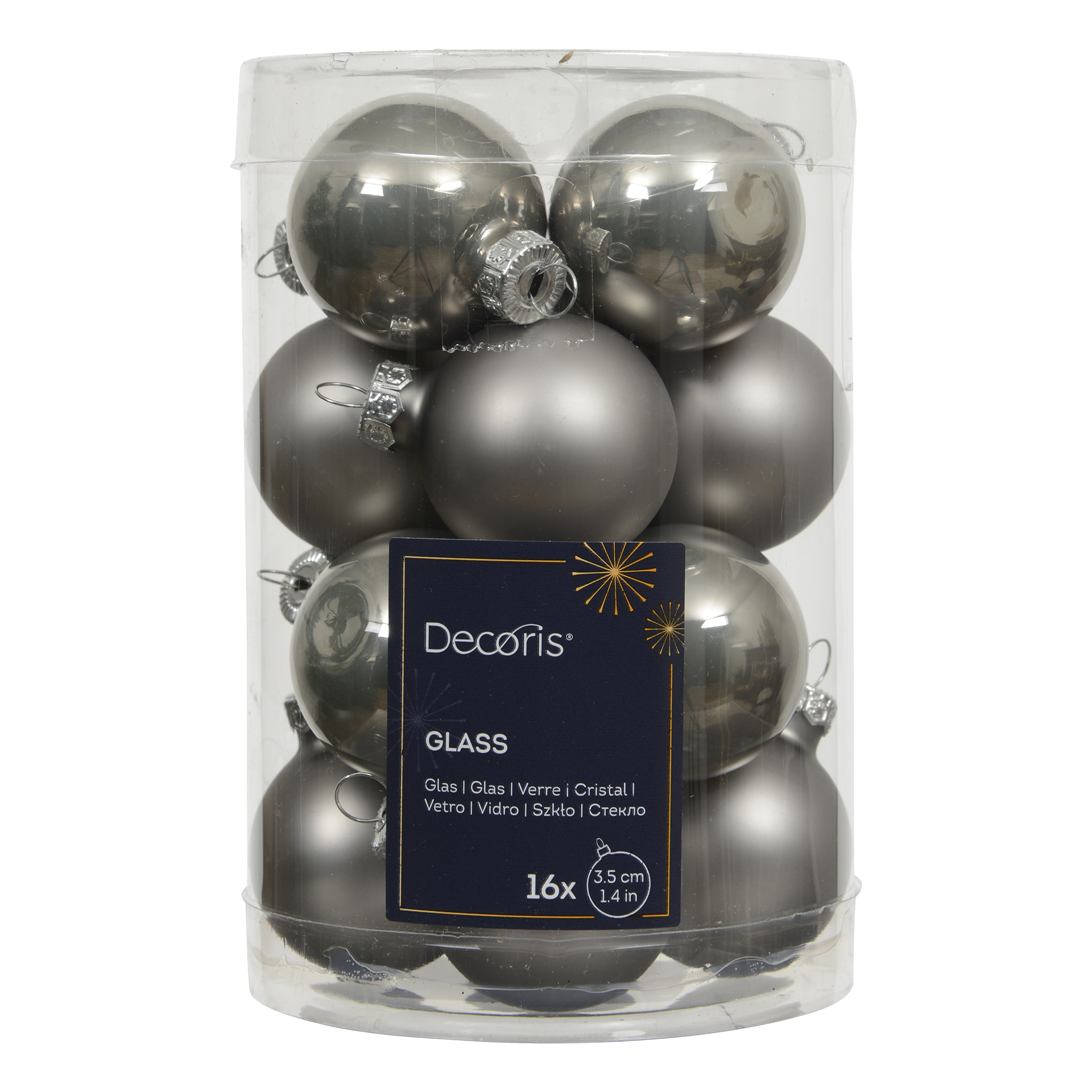 Weihnachtskugeln Nordic Red warm grau