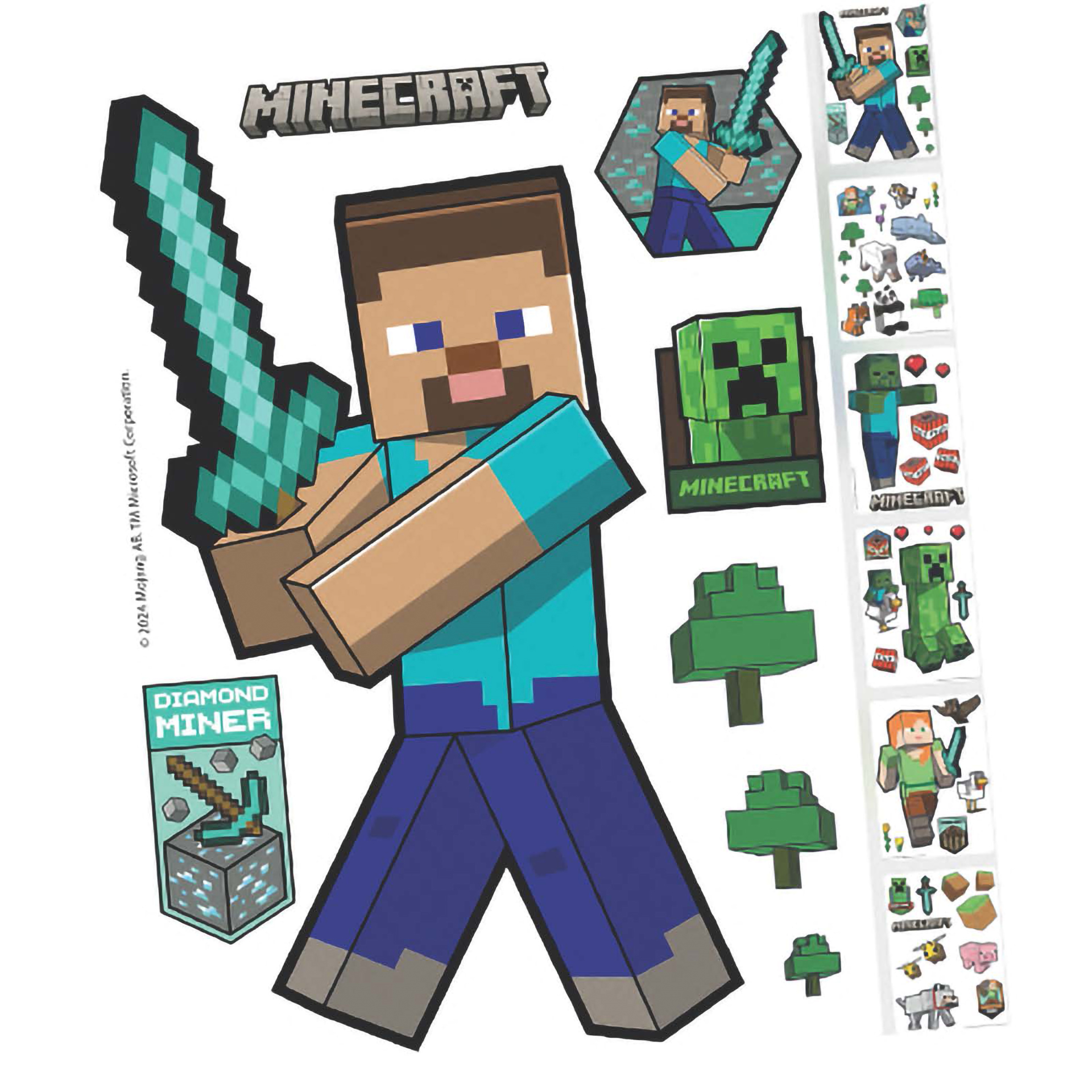 Minecraft Wandtattoo MC 50-teilig Mehrfarbig