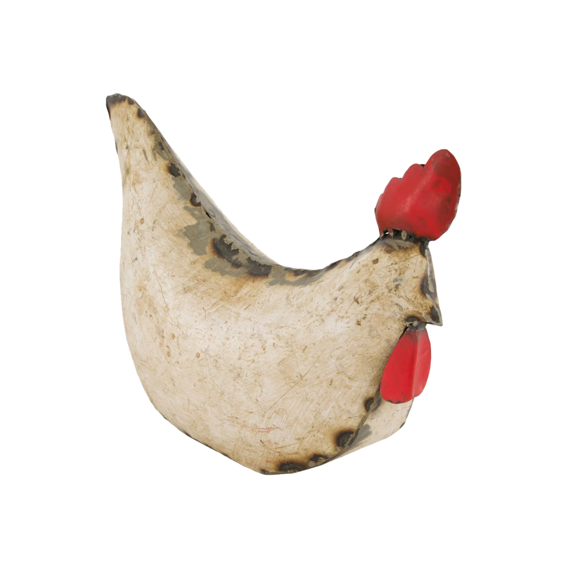 Dekofigur Chicken Antik Weiß