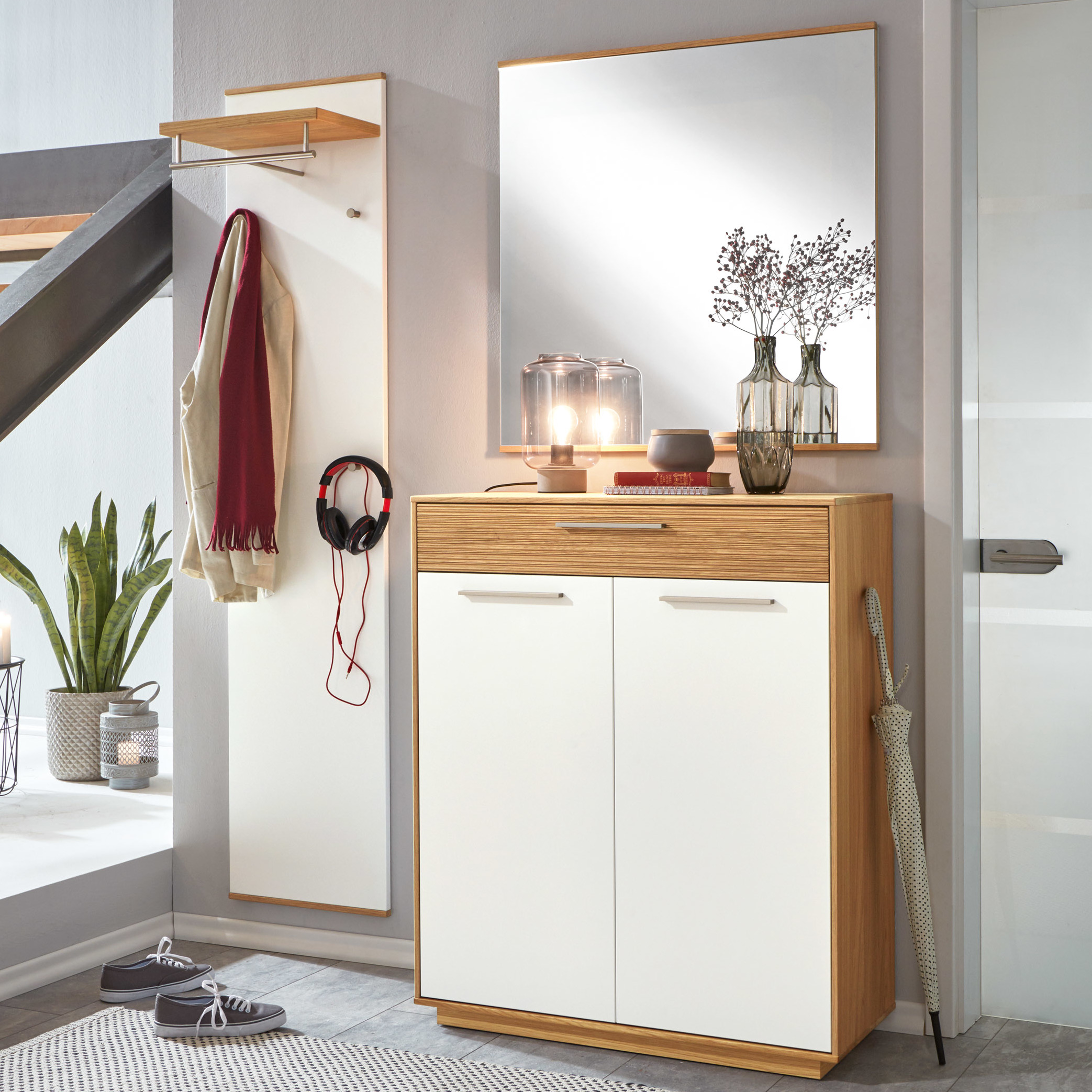 Collection H Garderoben-Set Lobo 3-teilig Weiß Collection H Garderoben-Set Lobo 3-teilig Weiß