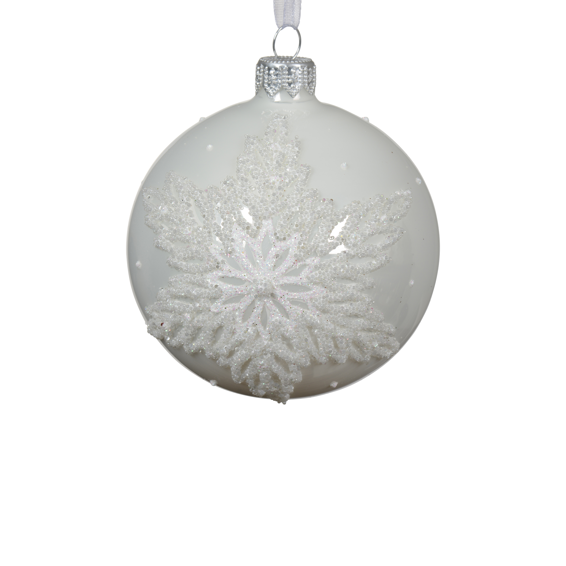 Weihnachtskugeln Ice World winterweiss