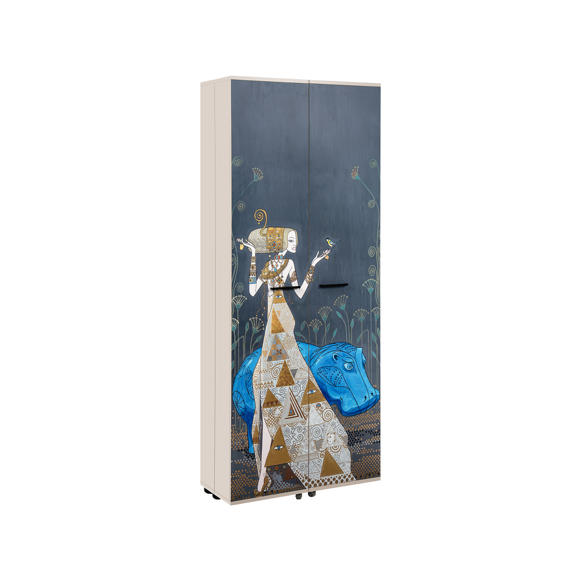 Schuhschrank Hippo Front Kunstdruck von Mauro Bergonzoli Schuhschrank Hippo Front Kunstdruck von Mauro Bergonzoli
