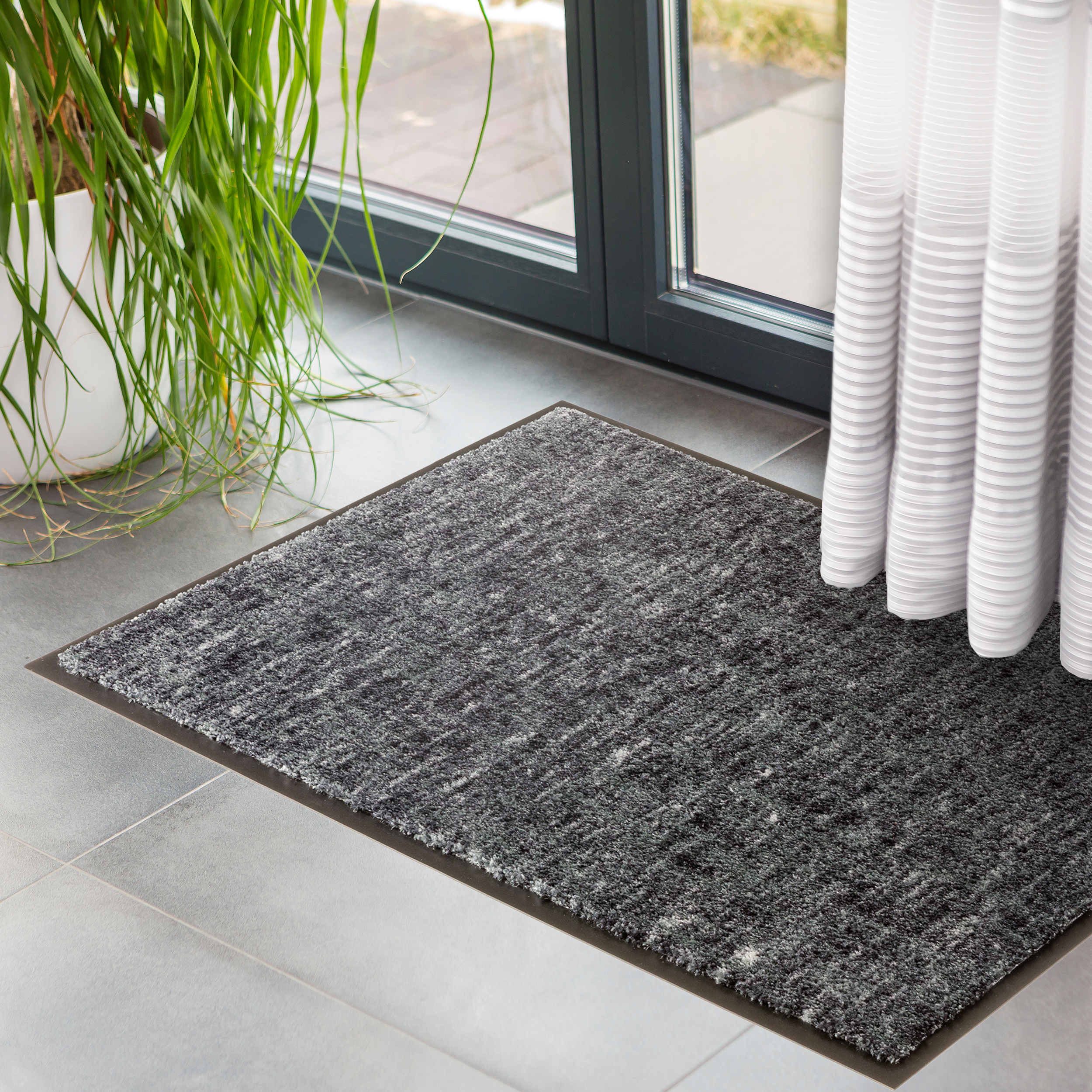SCHÖNER WOHNEN-Kollektion Fußmatte Miami 50x70 Gitter Grau SCHÖNER WOHNEN-Kollektion Fußmatte Miami 50x70 Gitter Grau