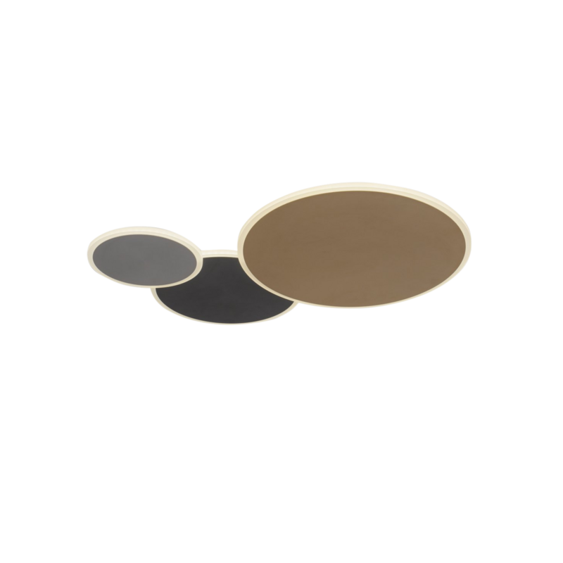 Deckenleuchte Q-PIATO Silber, Goldfarben, Grau