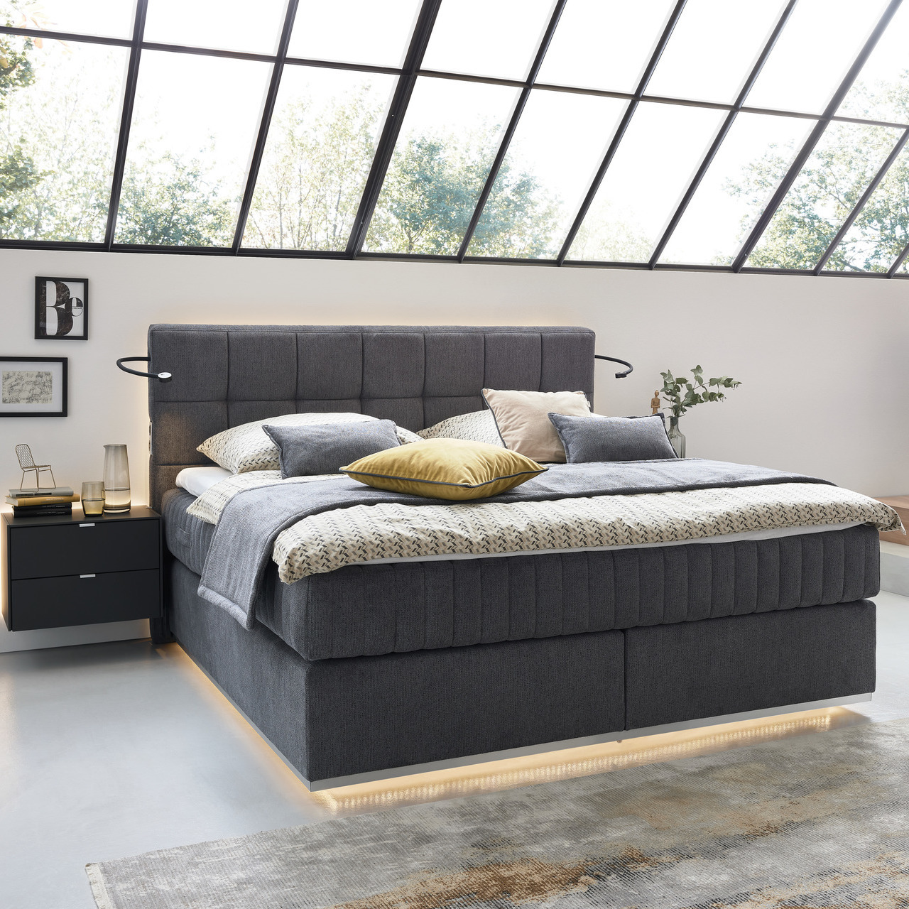 Musterring Boxspringbett Felina Fly Anthrazit 180x200 cm Matratze 2 H4 - extra fest, ab ca. 110 kg Matratze 1 H3 - fest, ab ca. 80 kg Musterring Boxspringbett Felina Fly Anthrazit 180x200 cm Matratze 2 H4 - extra fest, ab ca. 110 kg Matratze 1 H3 - fest, ab ca. 80 kg