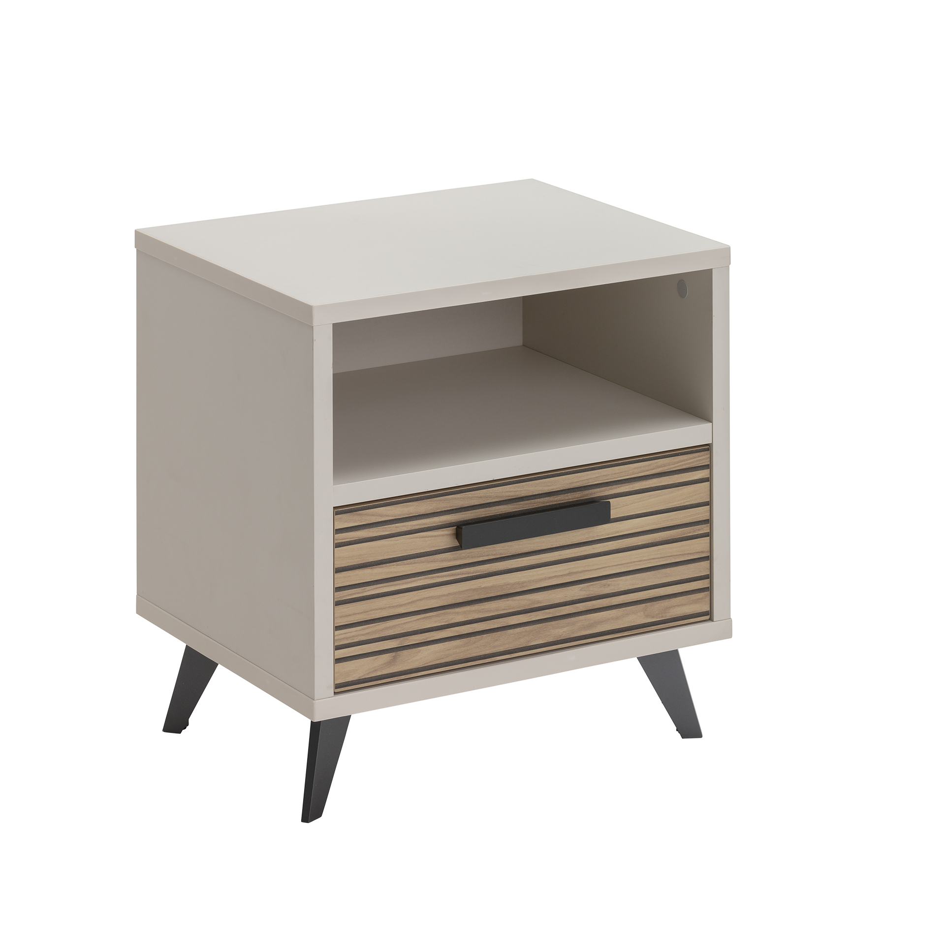 Nachttisch Brüssel Griff Schwarz Absetzung Stripped Wood Front Cashmere Korpus Cashemere Nachttisch Brüssel Griff Schwarz Absetzung Stripped Wood Front Cashmere Korpus Cashemere