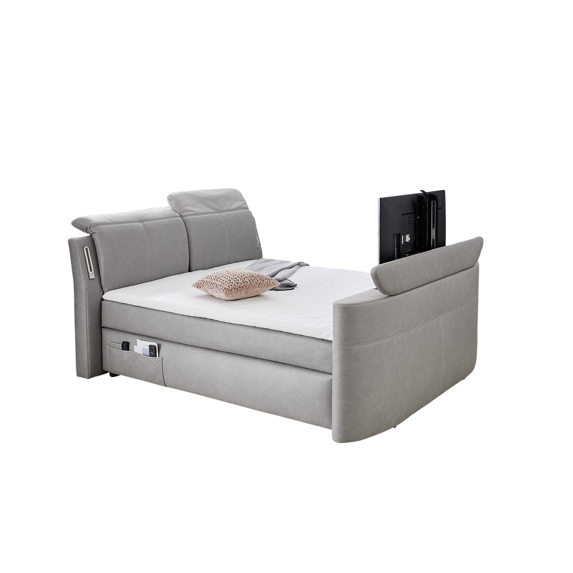 Boxspringbett Multi-Star Mix Grau 180x200 cm H2 - mittelfest, bis ca. 80 kg H3 - fest, ab ca. 80 kg Boxspringbett Multi-Star Mix Grau 180x200 cm H2 - mittelfest, bis ca. 80 kg H3 - fest, ab ca. 80 kg