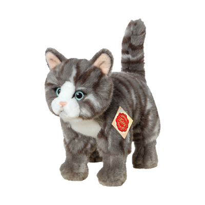 Plüschtier Katze stehend grau, ca. 20 cm Grau Plüschtier Katze stehend grau, ca. 20 cm Grau