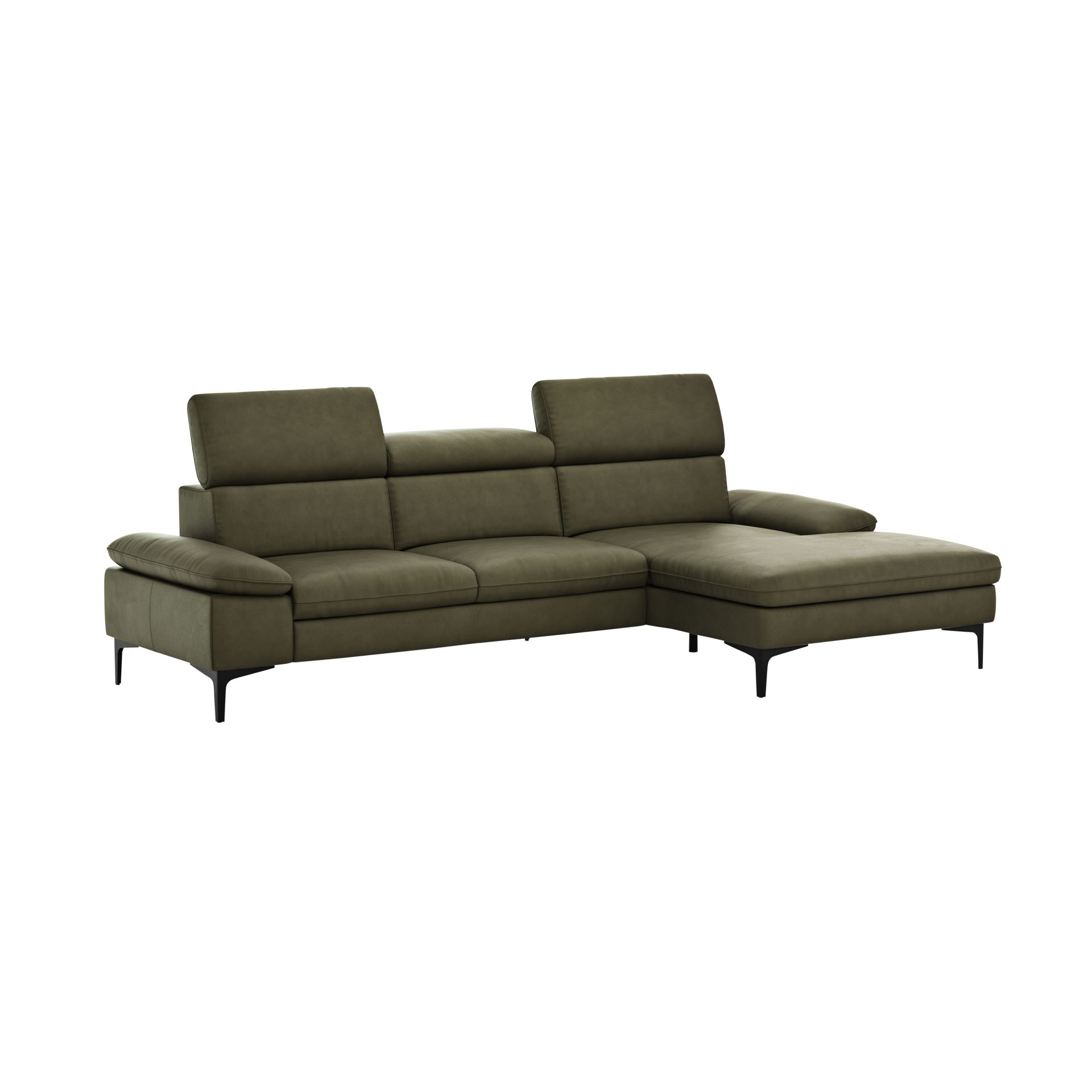 Global wohnen Ecksofa Felipa Leder Retro Olive Rücken echt Kopfteilverstellung Global wohnen Ecksofa Felipa Leder Retro Olive Rücken echt Kopfteilverstellung