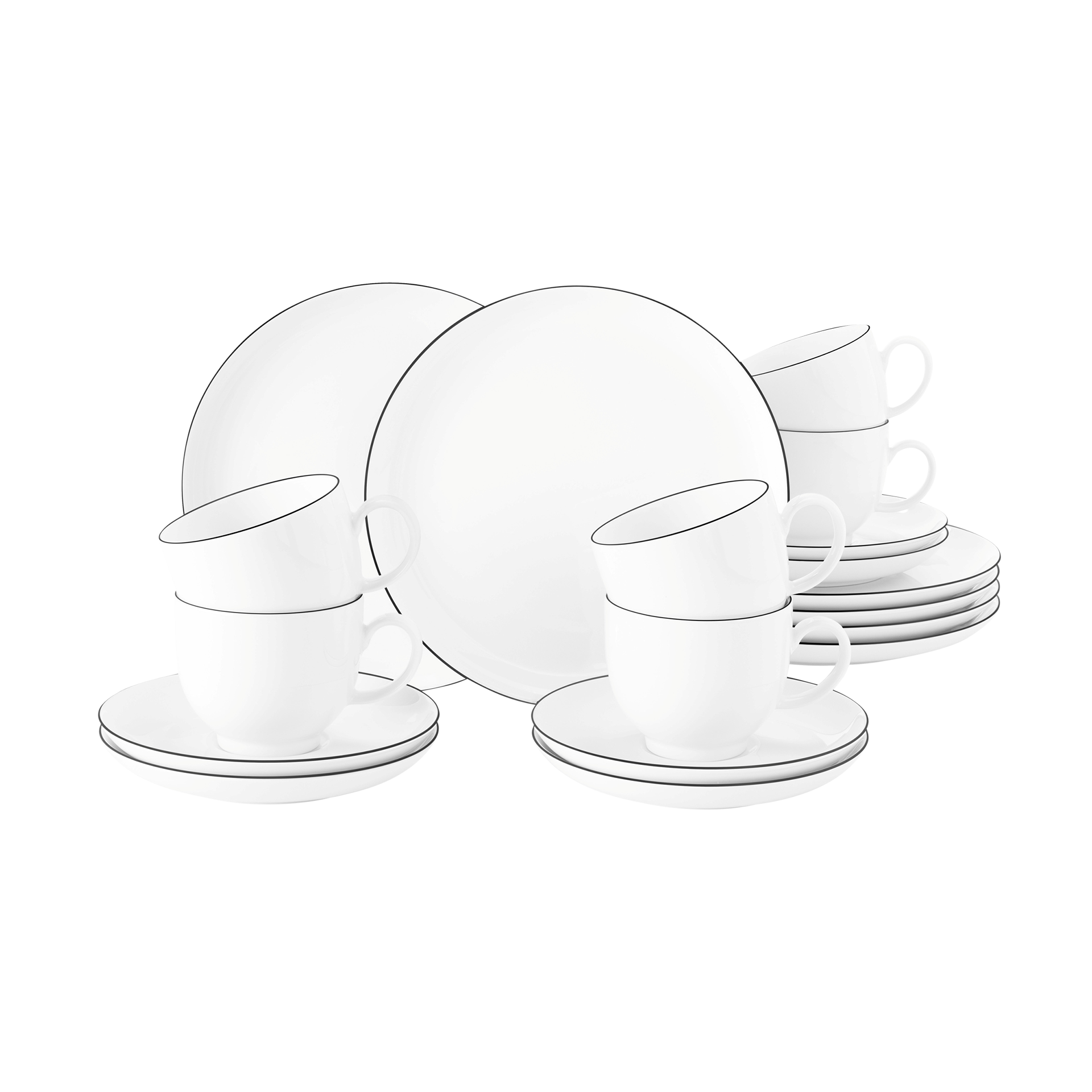 Kaffeeservice Lido Black Line 18-teilig Weiß Kaffeeservice Lido Black Line 18-teilig Weiß