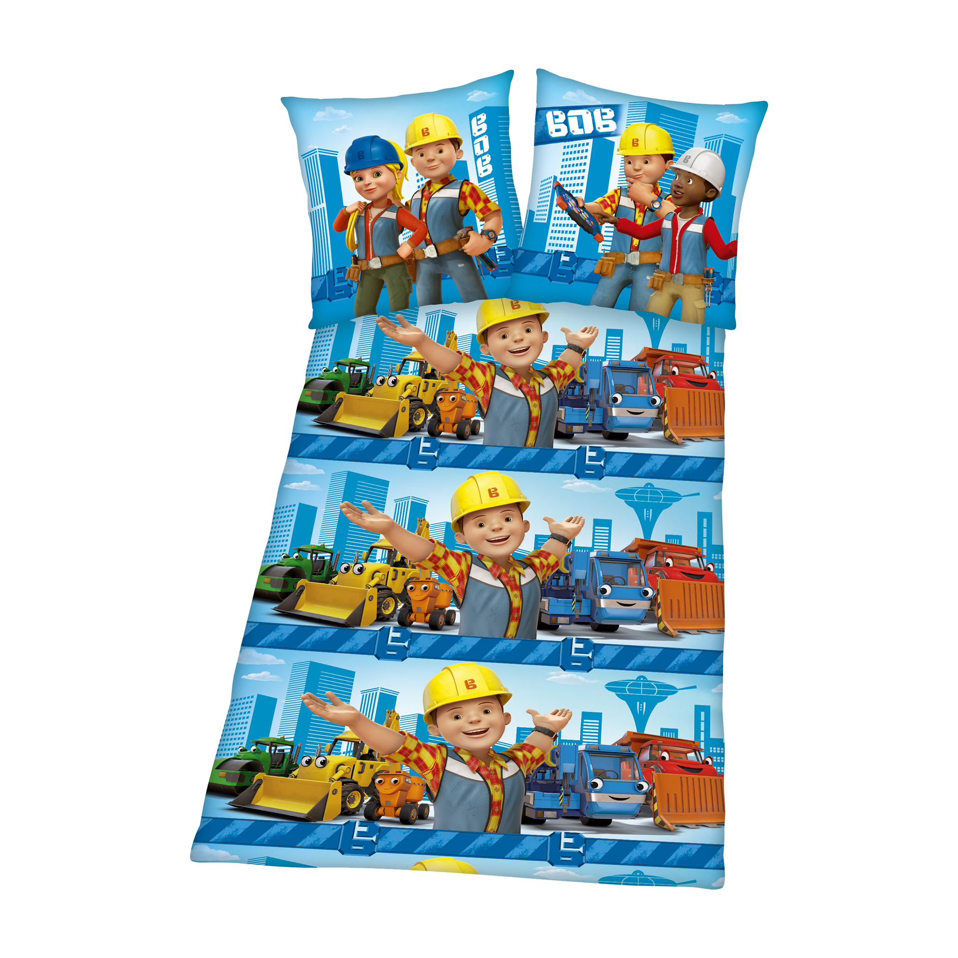 Biberbettwäsche Bob der Baumeister Mehrfarbig 135x200cm