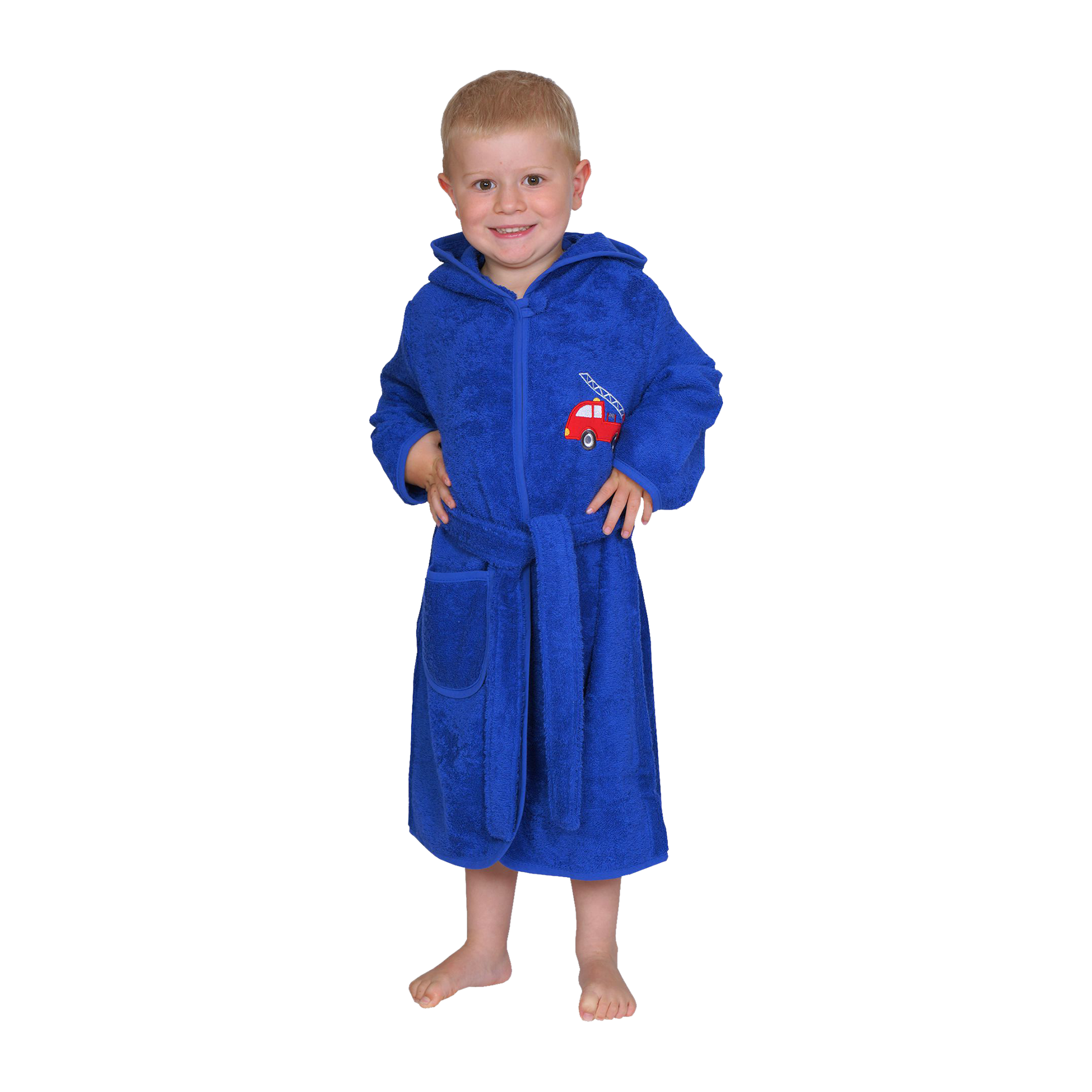 Bademantel Feuerwehr Gr.110/116 royalblau
