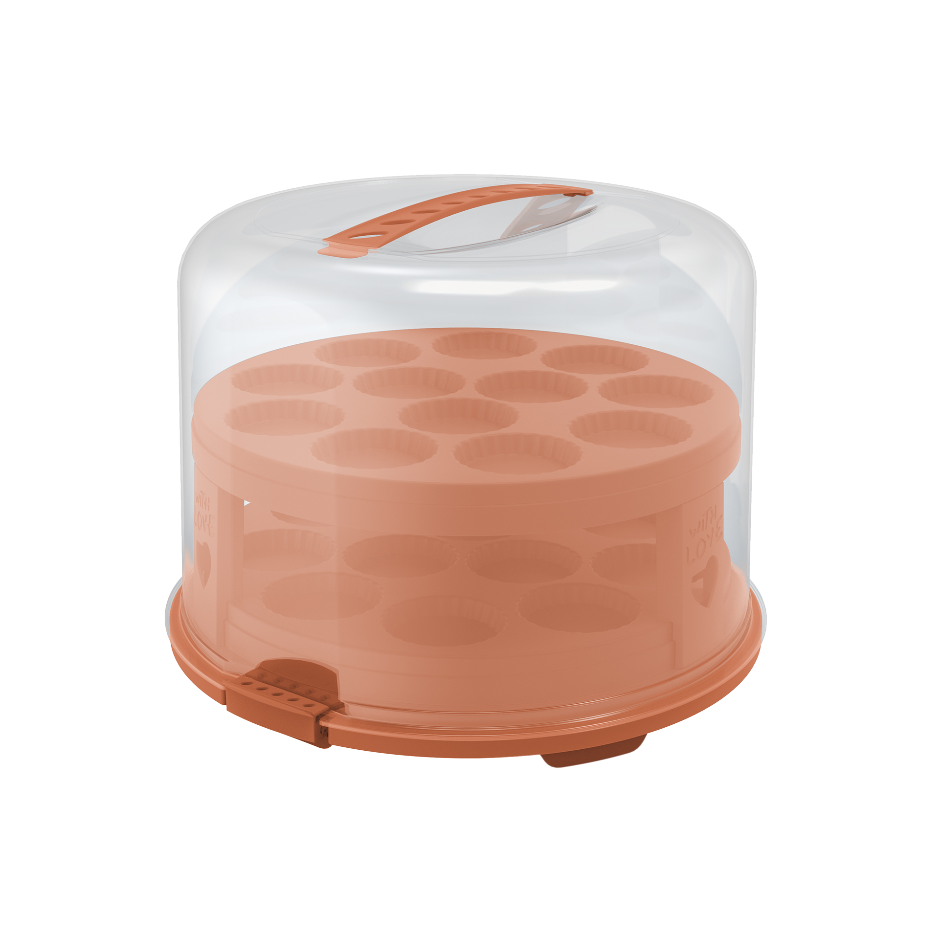 Kuchenbehälter Fresh coral clay gedeckt