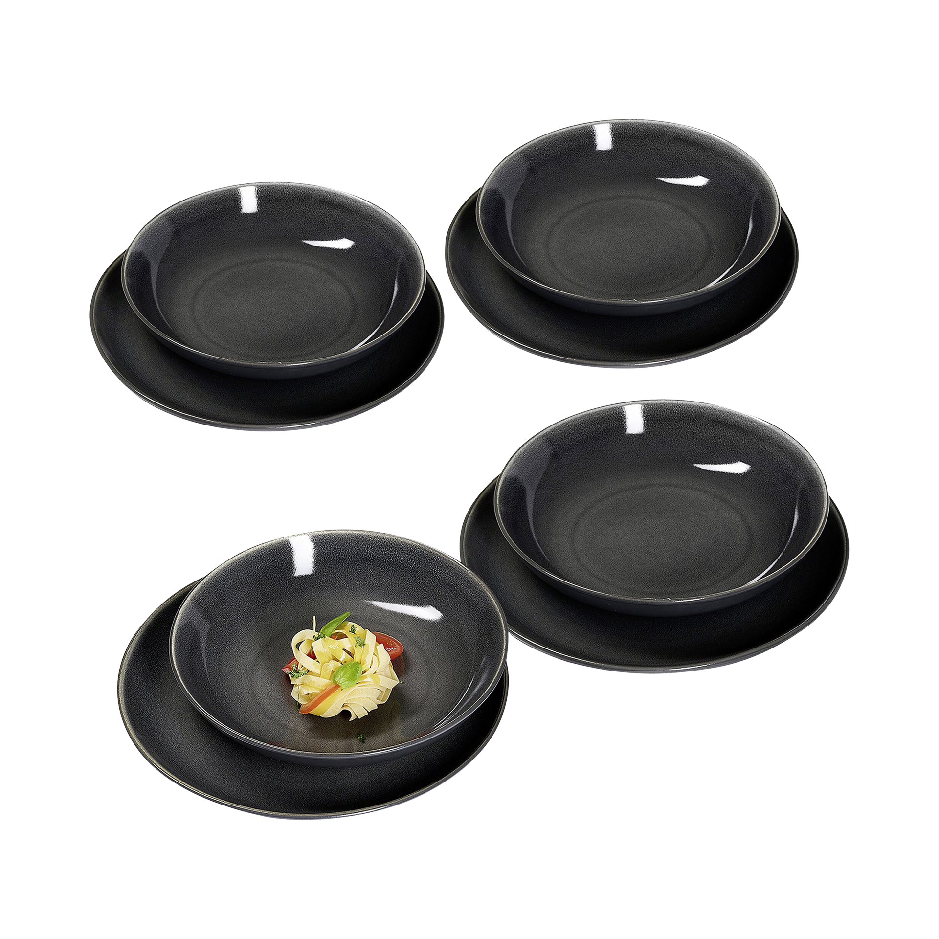 Tafelservice Toledo 8-teilig Anthrazit