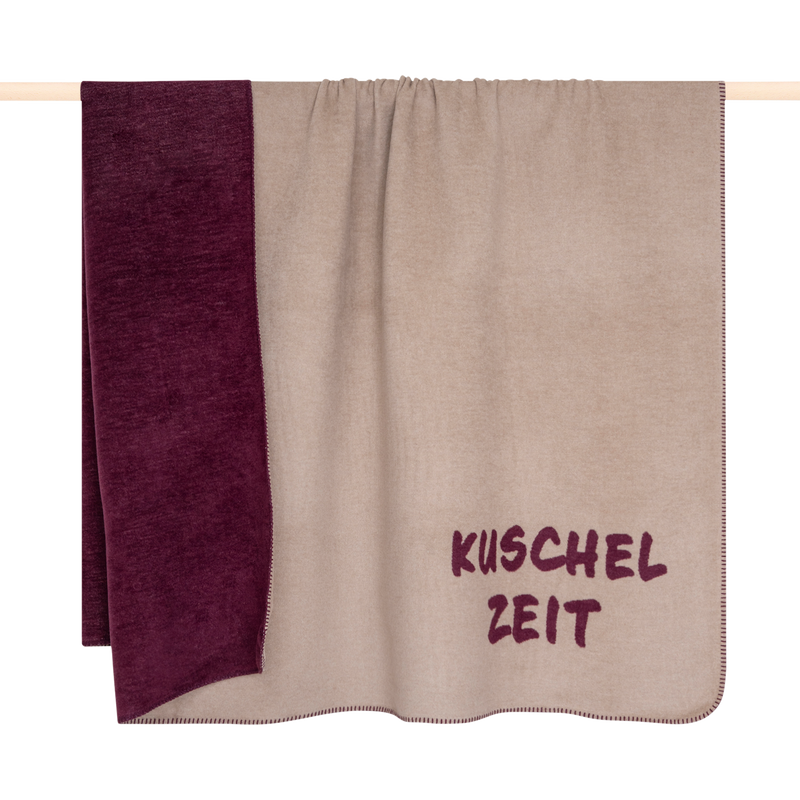Decke Cozy Up Taupe-Burgundy 150x200cm
