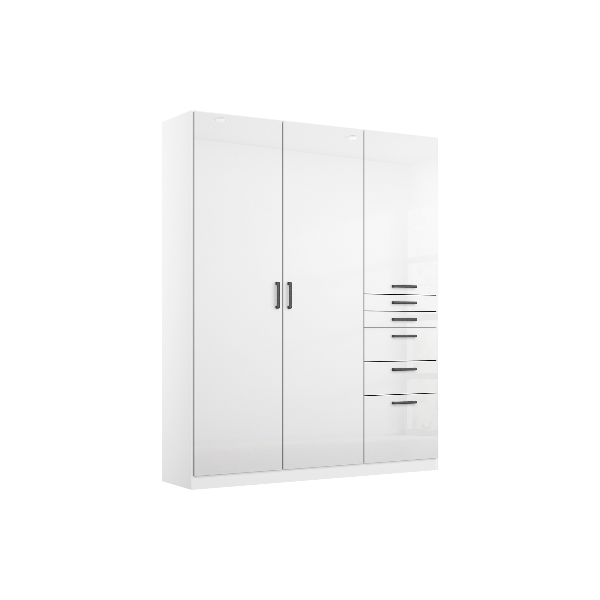 Drehtürenschrank Multiform 3-türig Weiß 54*136*197 Drehtürenschrank Multiform 3-türig Weiß 54*136*197