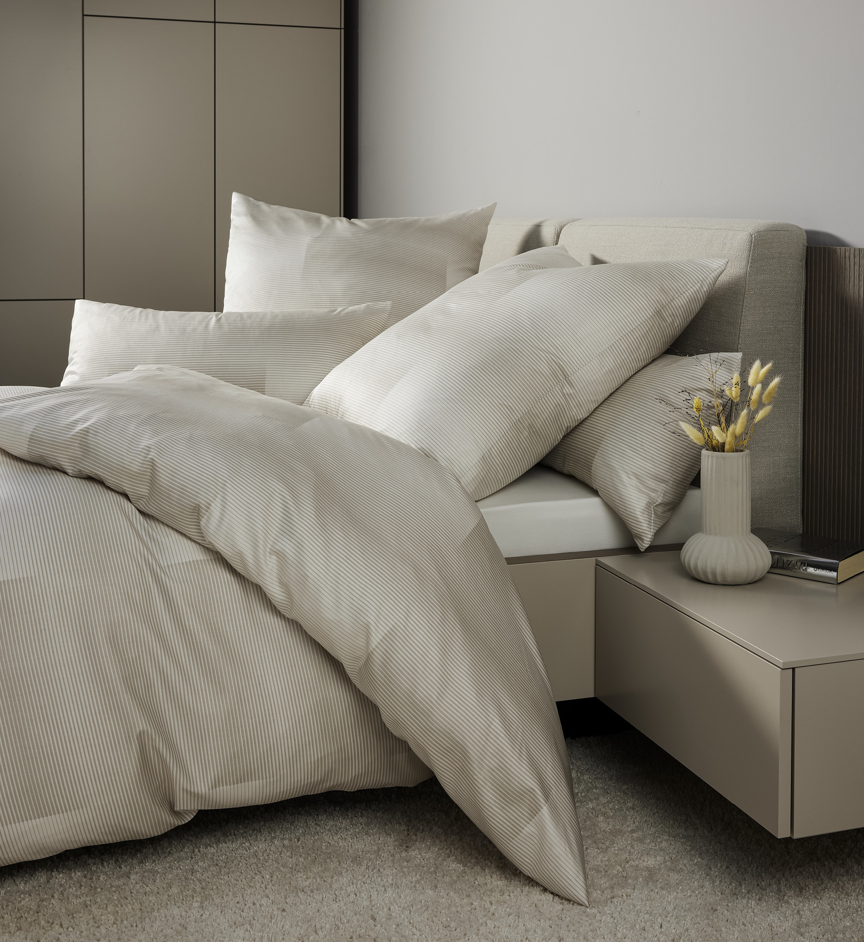 Satin Bettwäsche Milano Beige 135x200cm Satin Bettwäsche Milano Beige 135x200cm