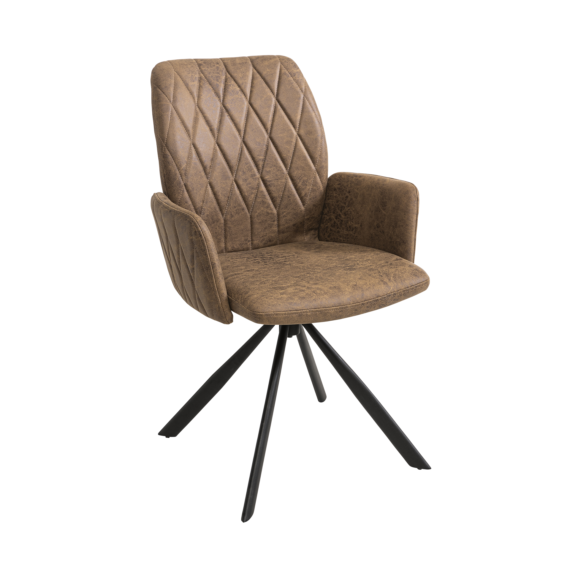 Armlehnstuhl Teda Sitz Vintage Braun Beine Schwarz Armlehnstuhl Teda Sitz Vintage Braun Beine Schwarz