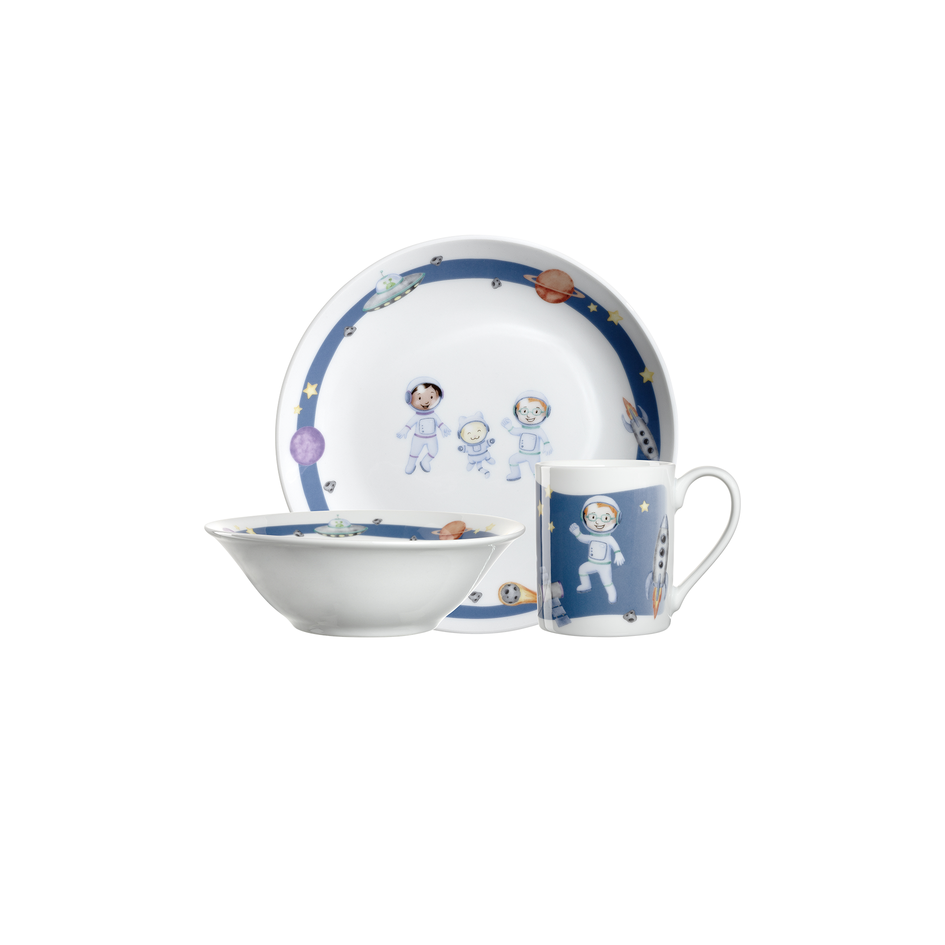 Geschirr-Set Bambini Avventura 3-teilig Blau Geschirr-Set Bambini Avventura 3-teilig Blau