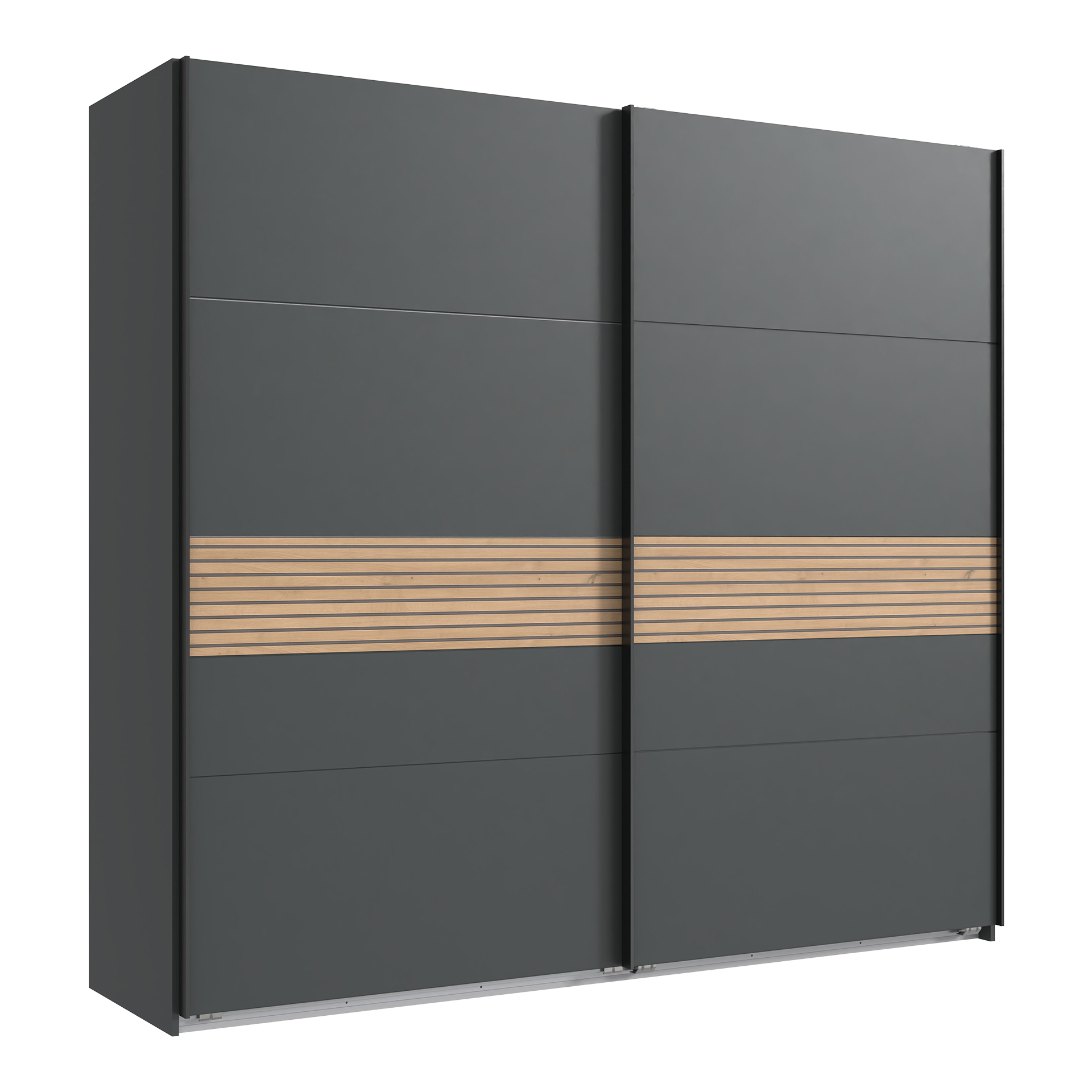 Schwebetürenschrank Rom 2-türig Grau 65*228*213 Schwebetürenschrank Rom 2-türig Grau 65*228*213