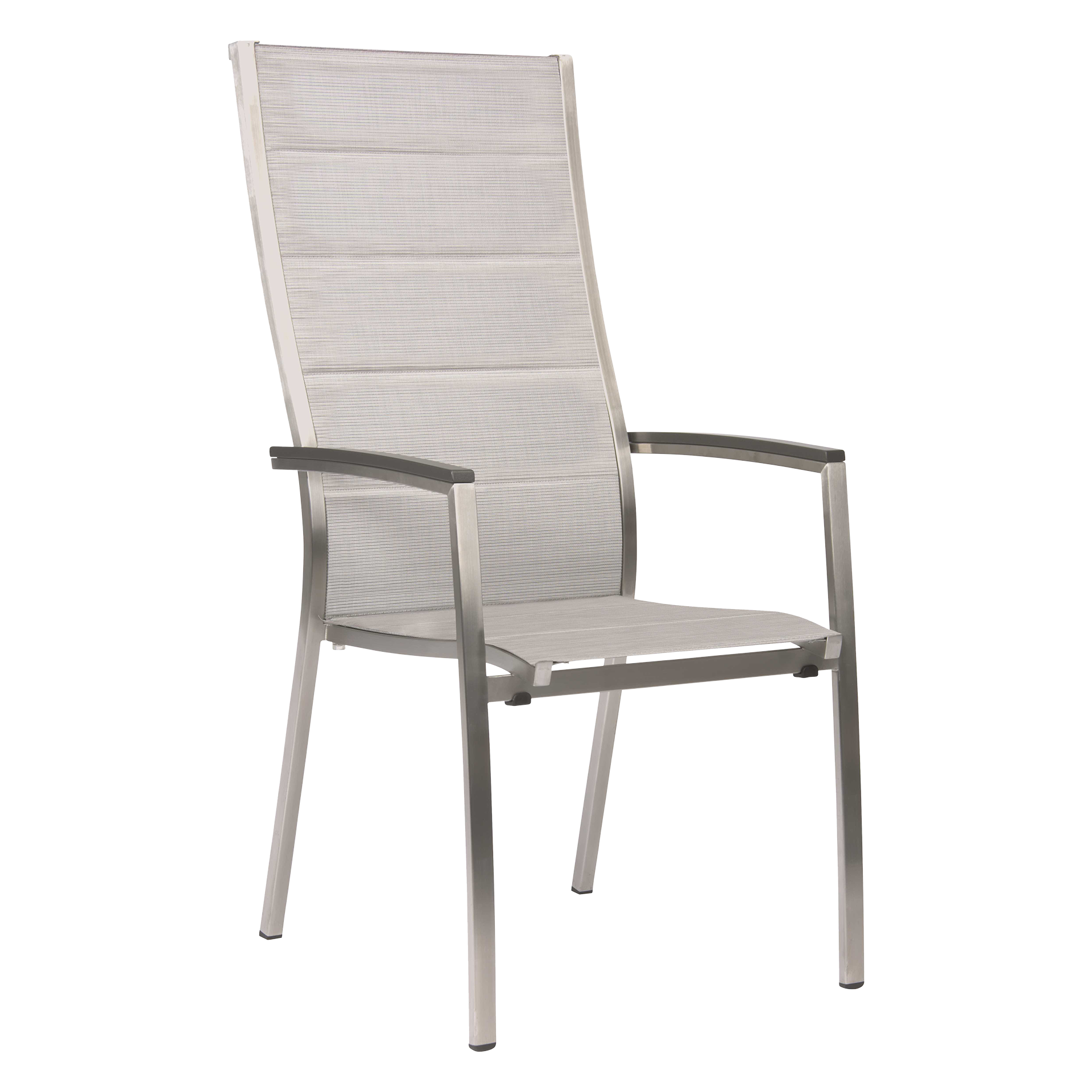 Stern Stapelsessel Cardiff Gestell Edelstahl Armlehne Anthrazit Bezug Silber