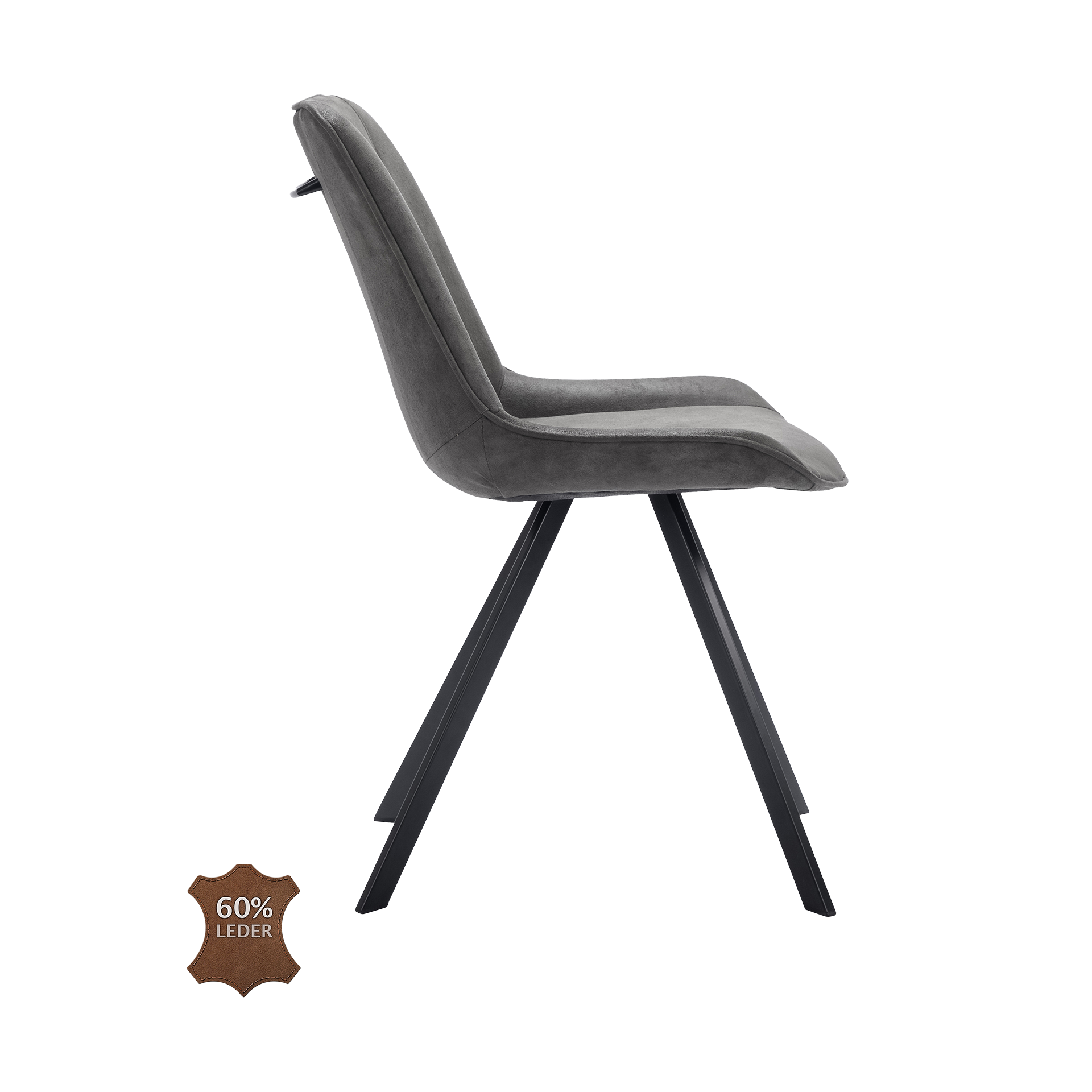 Natura Stuhl Wesley Bezug Stoff Bull Graphite Gestell Metall Schwarz pulverbeschichtet Natura Stuhl Wesley Bezug Stoff Bull Graphite Gestell Metall Schwarz pulverbeschichtet