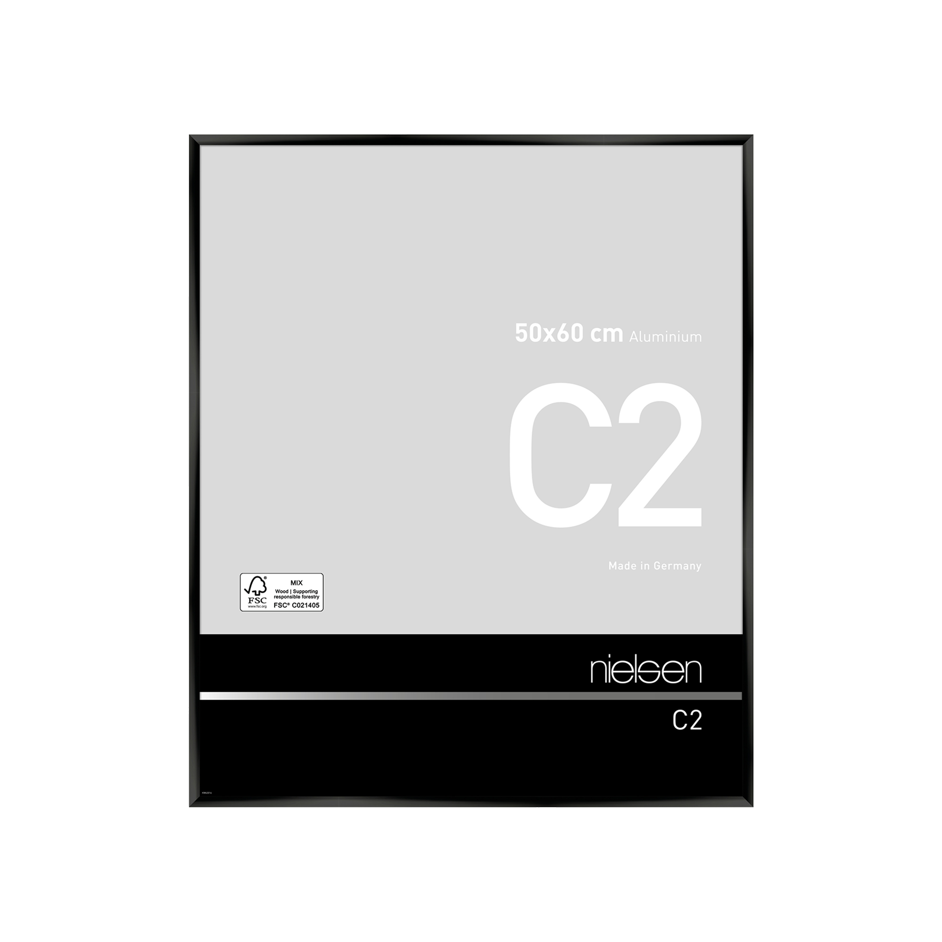 Bilderrahmen C2 Eloxal schwarz glanz Bilderrahmen C2 Eloxal schwarz glanz