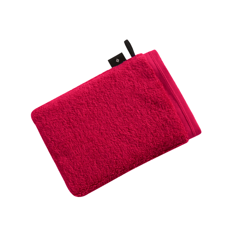 Vossen Waschhandschuh Vegan Life Kirschrot 16x22cm
