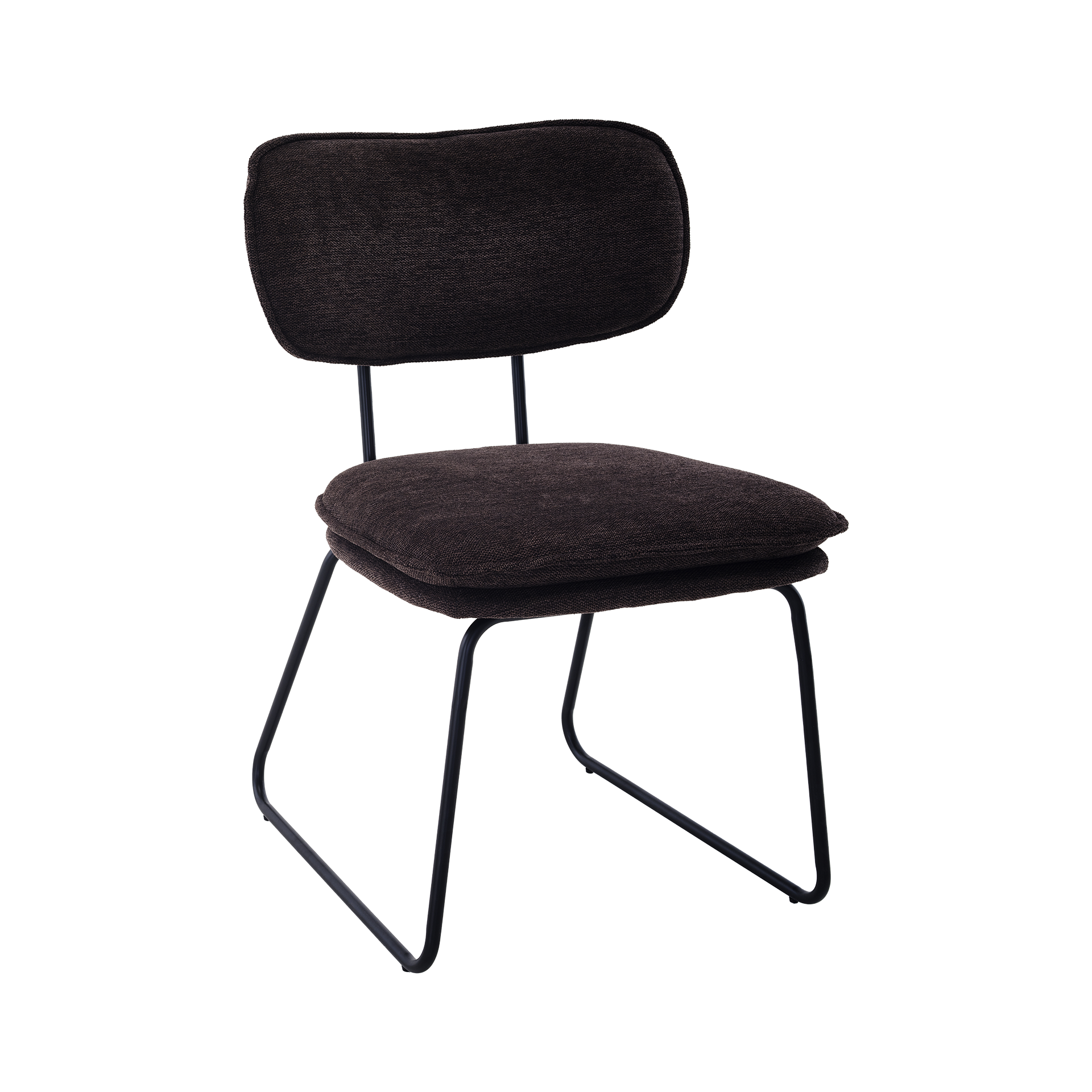 Stuhl Rabea Bezug Graubraun Gestell Schwarz