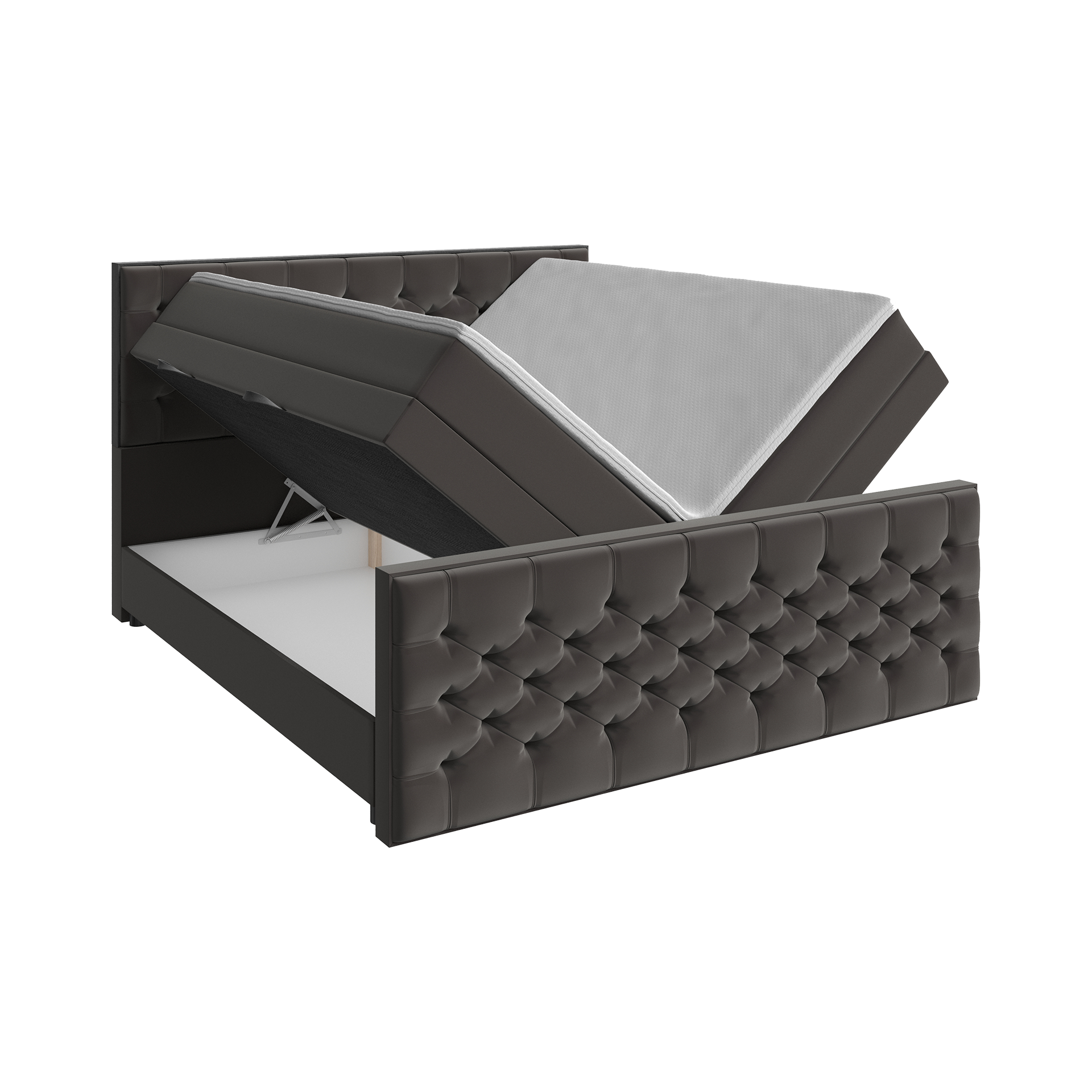 Boxspringbett Lanciano Max Grau 200x200 cm Matratze 2 H3 - fest, ab ca. 80 kg Matratze 1 H2 - mittelfest, bis ca. 80 kg Boxspringbett Lanciano Max Grau 200x200 cm Matratze 2 H3 - fest, ab ca. 80 kg Matratze 1 H2 - mittelfest, bis ca. 80 kg