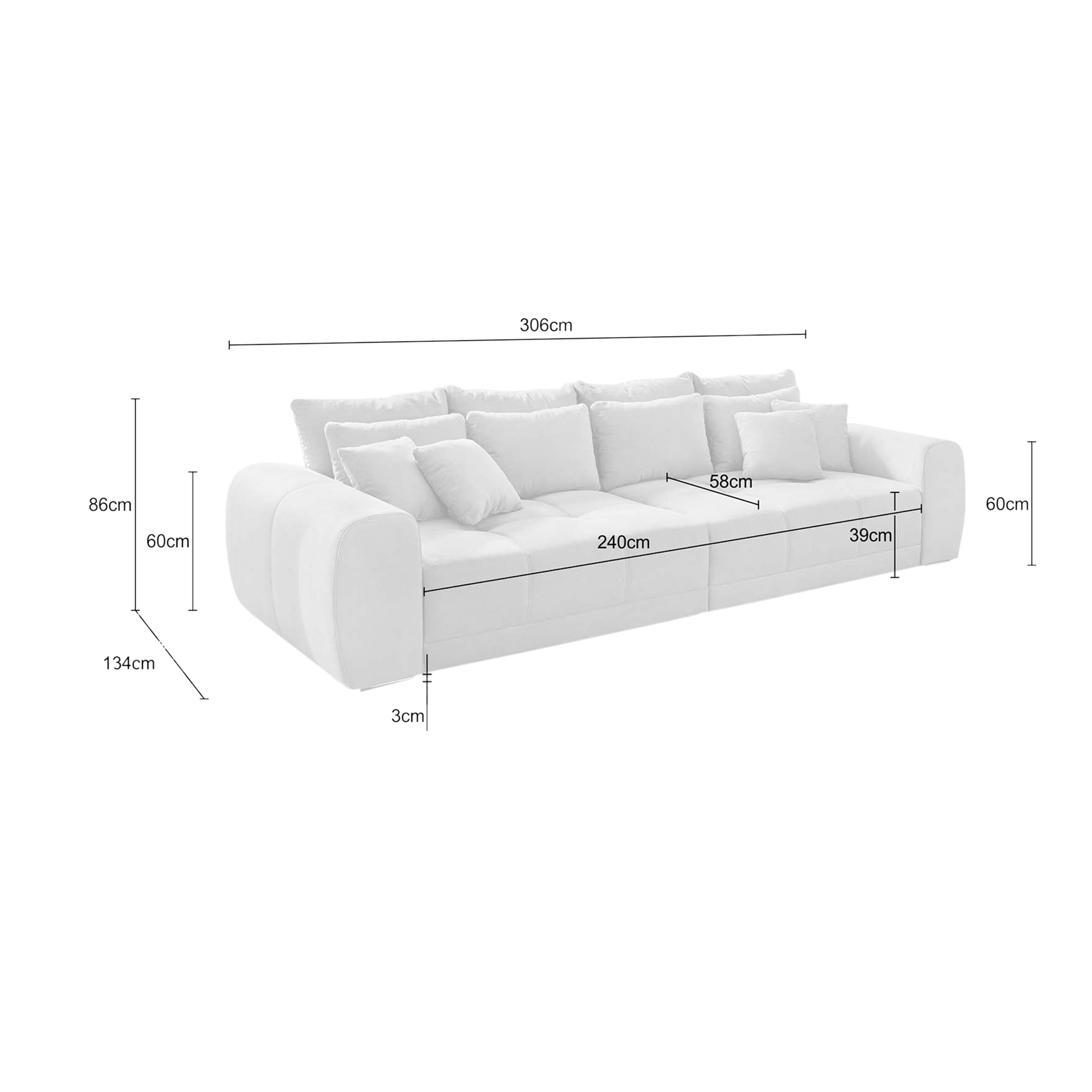 Bigsofa Janni Bezug Cord Braun Bigsofa Janni Bezug Cord Braun