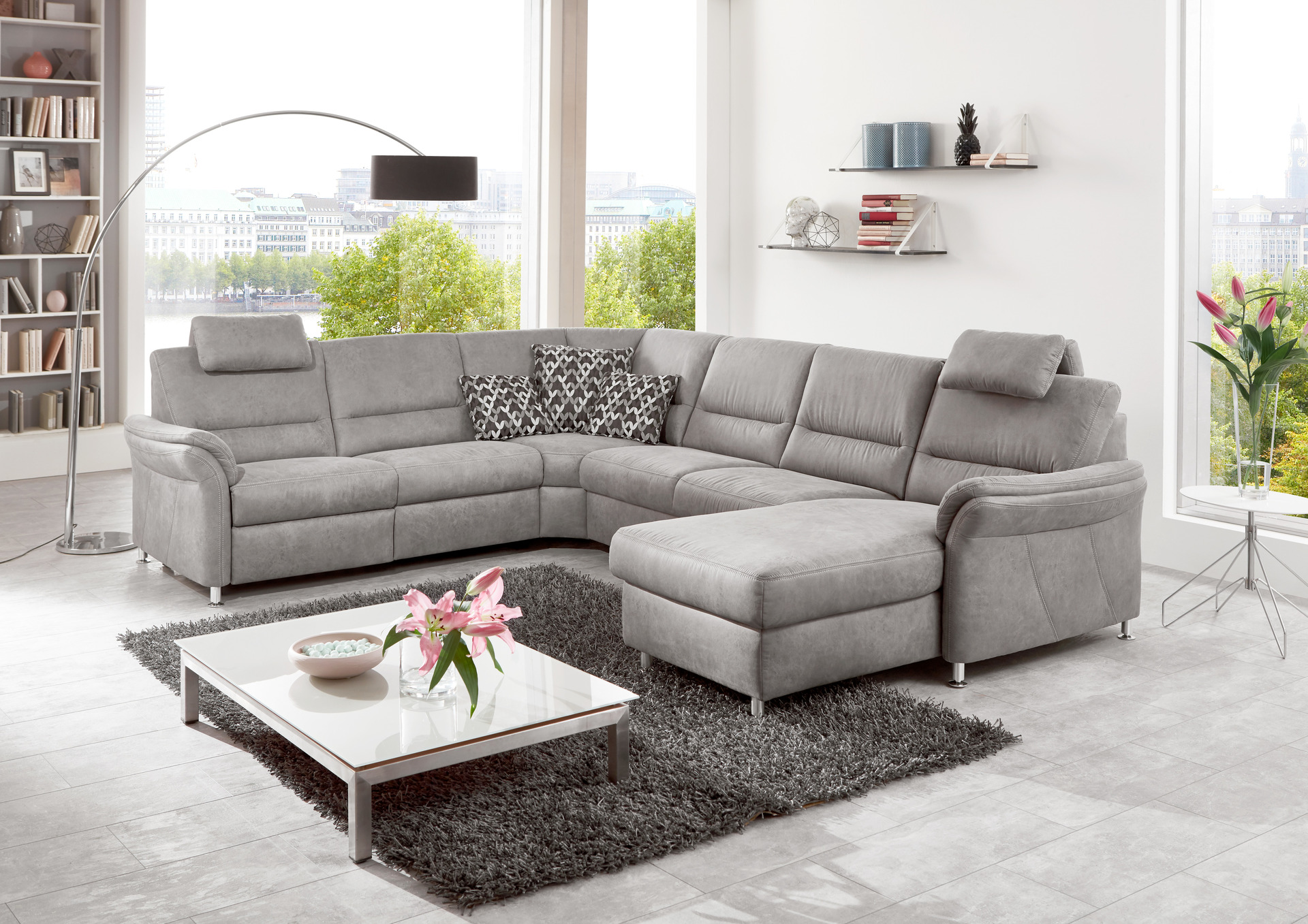 Flexmaster Wohnlandschaft Danny Grau Gestell langer Schenkel links Flexmaster Wohnlandschaft Danny Grau Gestell langer Schenkel links