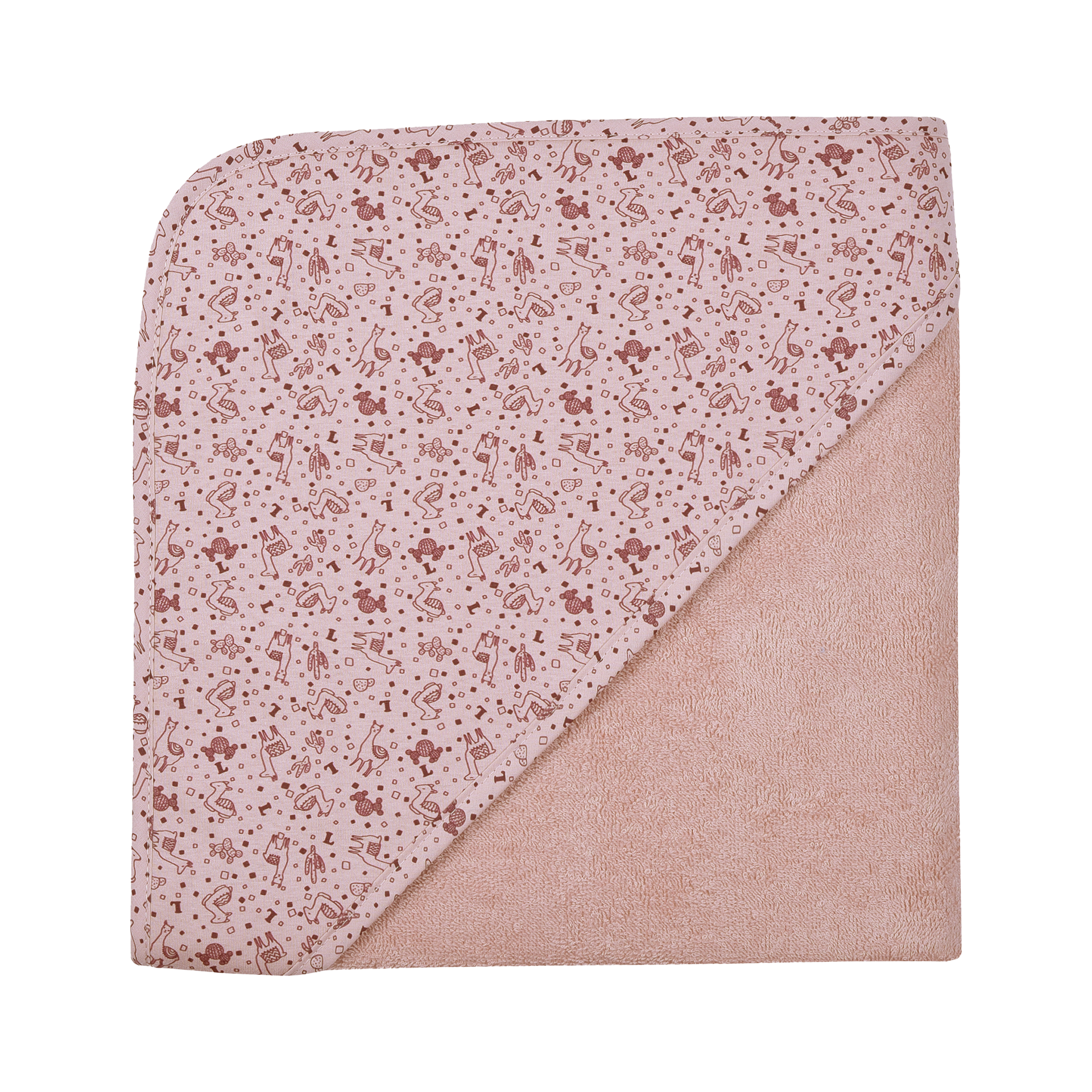 Kapuzenbadetuch Lamas Altrosa Kapuzenbadetuch Lamas Altrosa