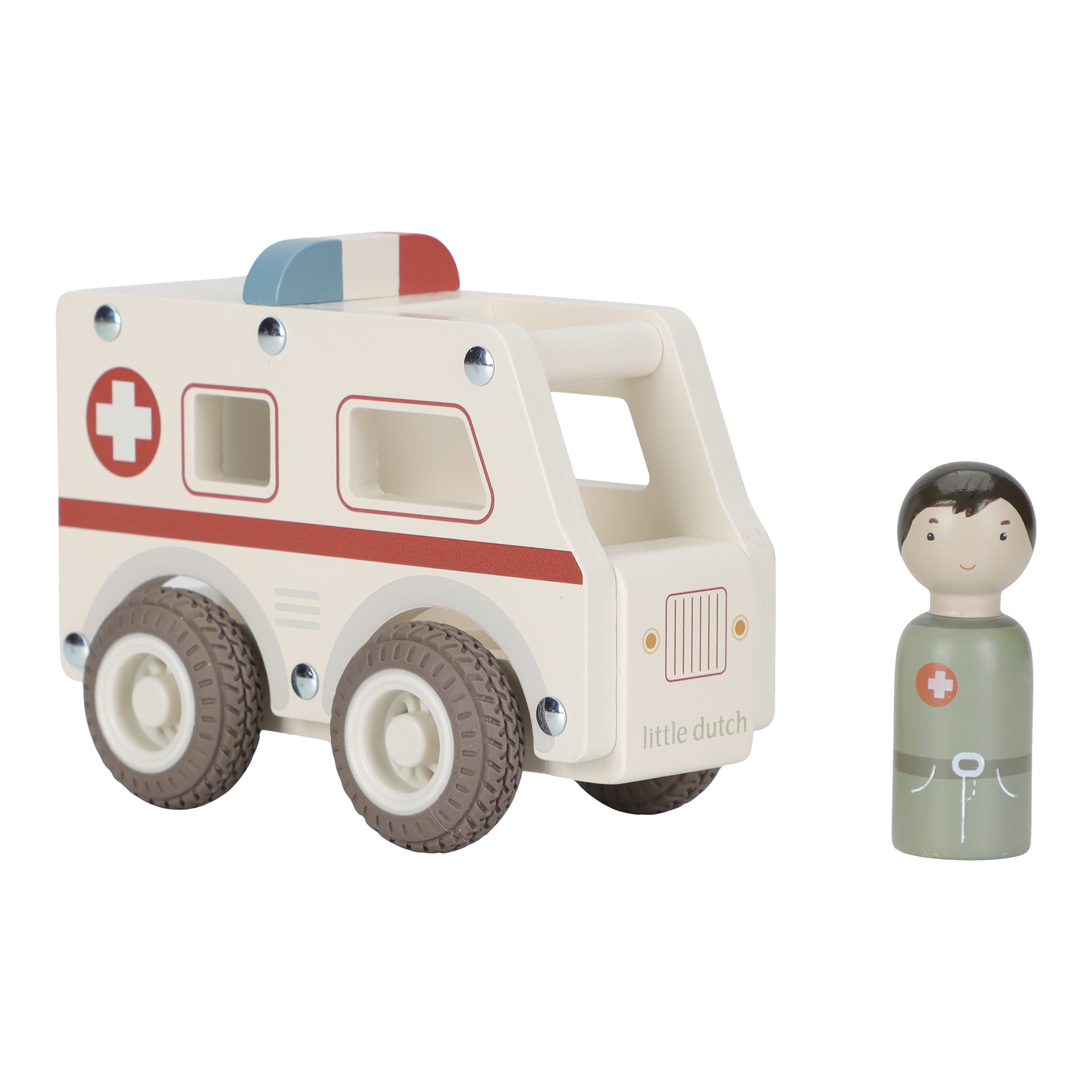 Holzspielzeug Krankenwagen mit Figur FSC Mehrfarbig