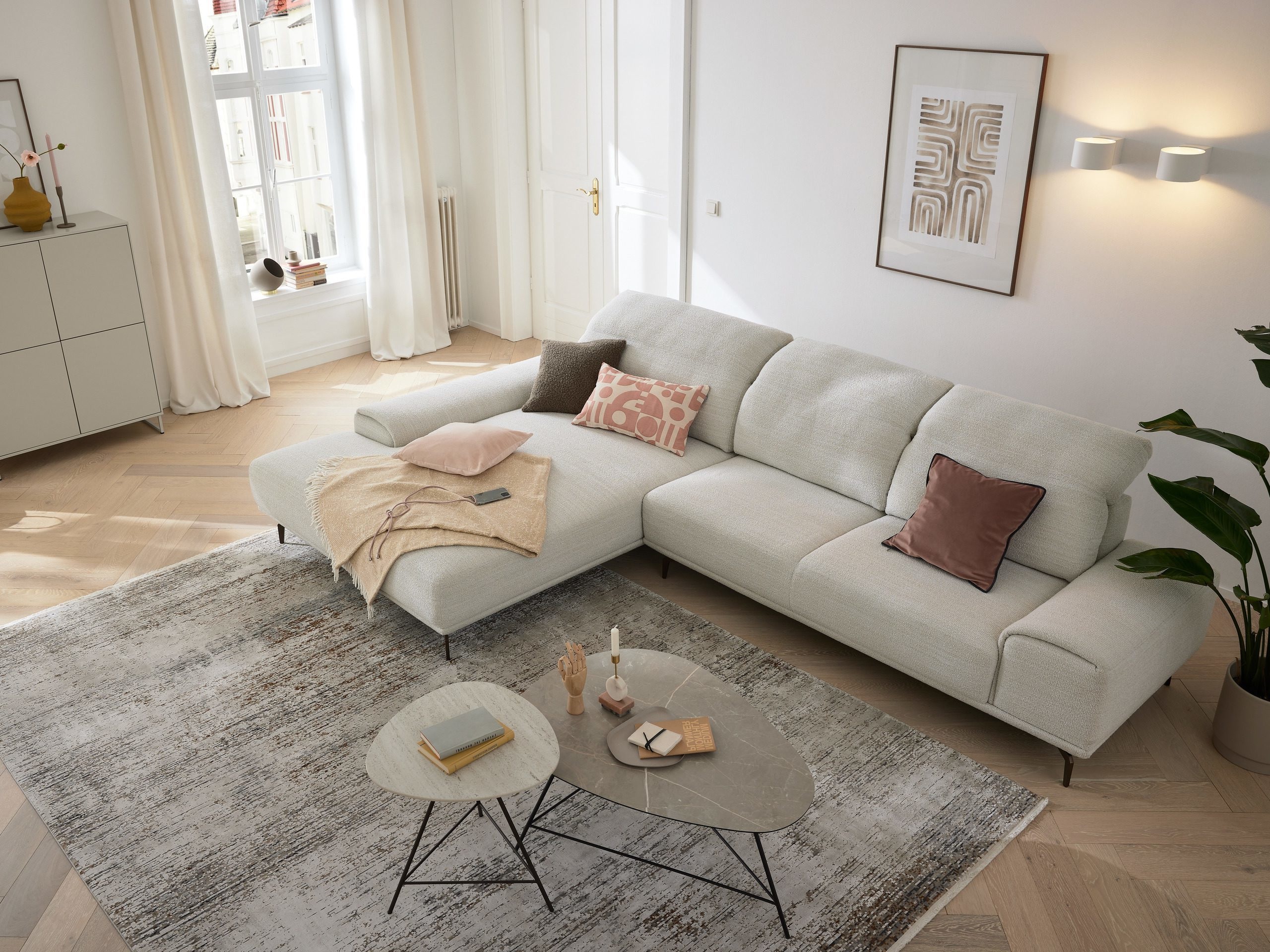 Musterring Ecksofa MR 2490 Weiß Ottomane links Musterring Ecksofa MR 2490 Weiß Ottomane links
