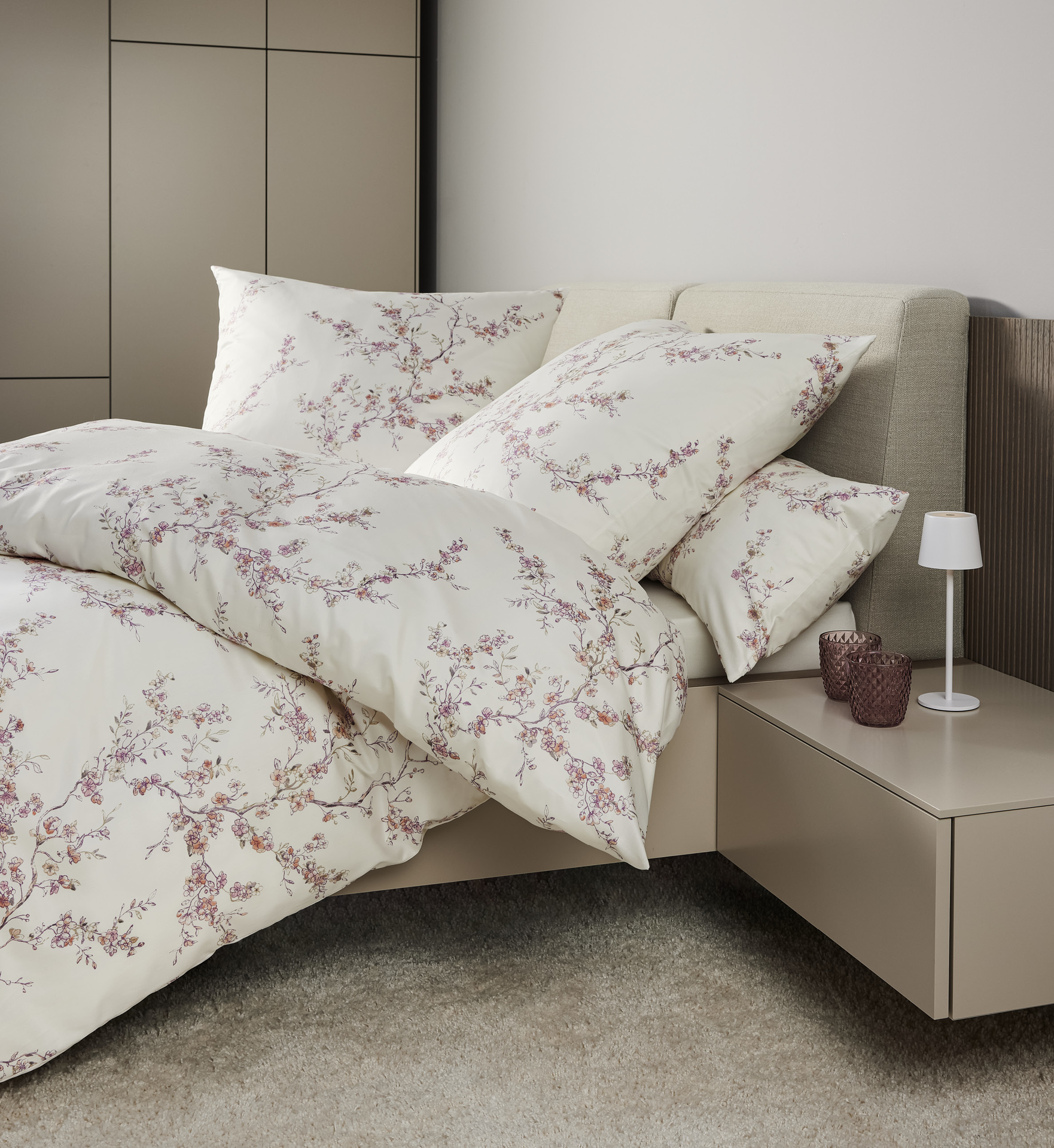 Satin Bettwäsche Milano Rosa-Beere 155x220cm Satin Bettwäsche Milano Rosa-Beere 155x220cm