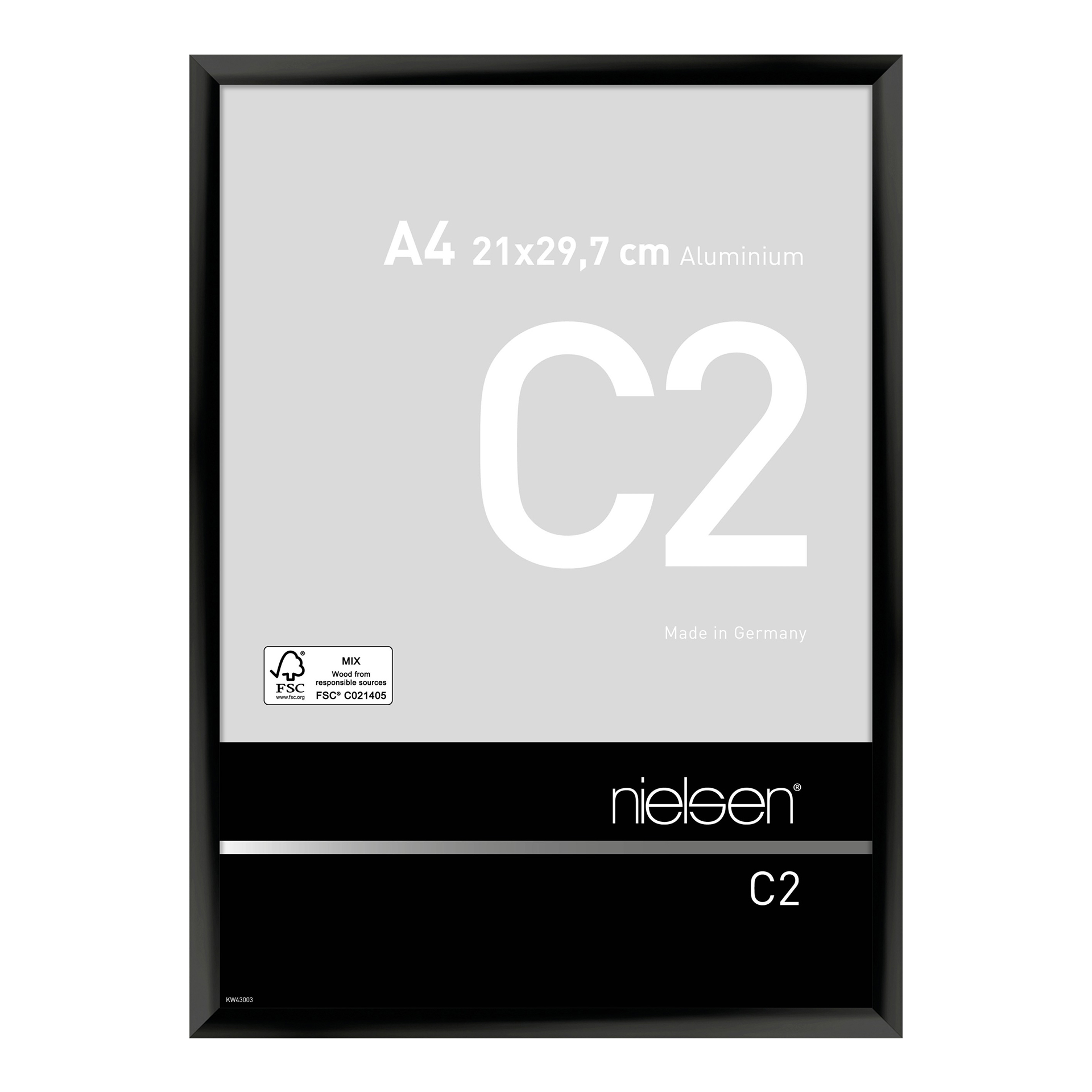 Bilderrahmen C2 Eloxal schwarz glanz Bilderrahmen C2 Eloxal schwarz glanz