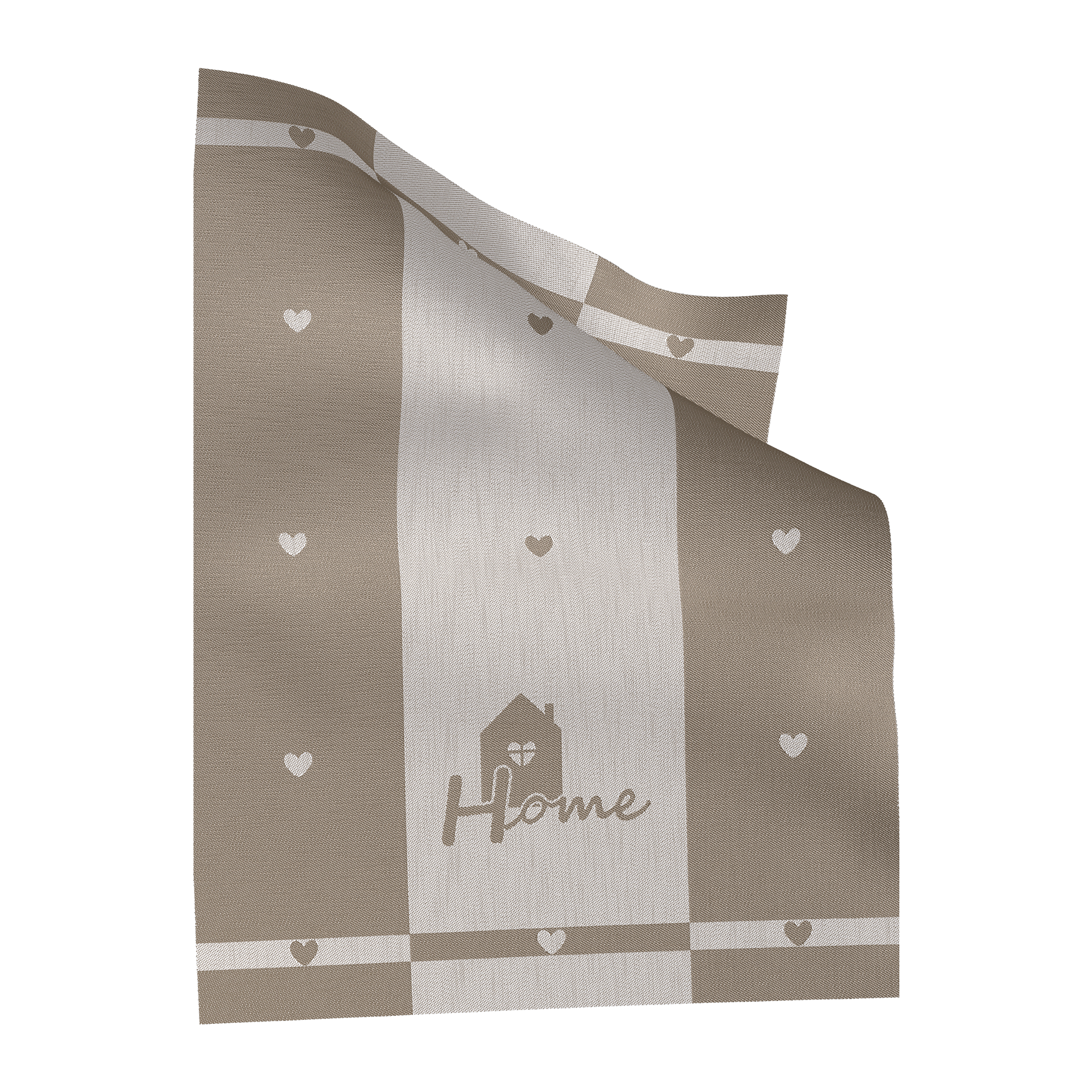 Geschirrhandtuch Häuschen Beige 50x70