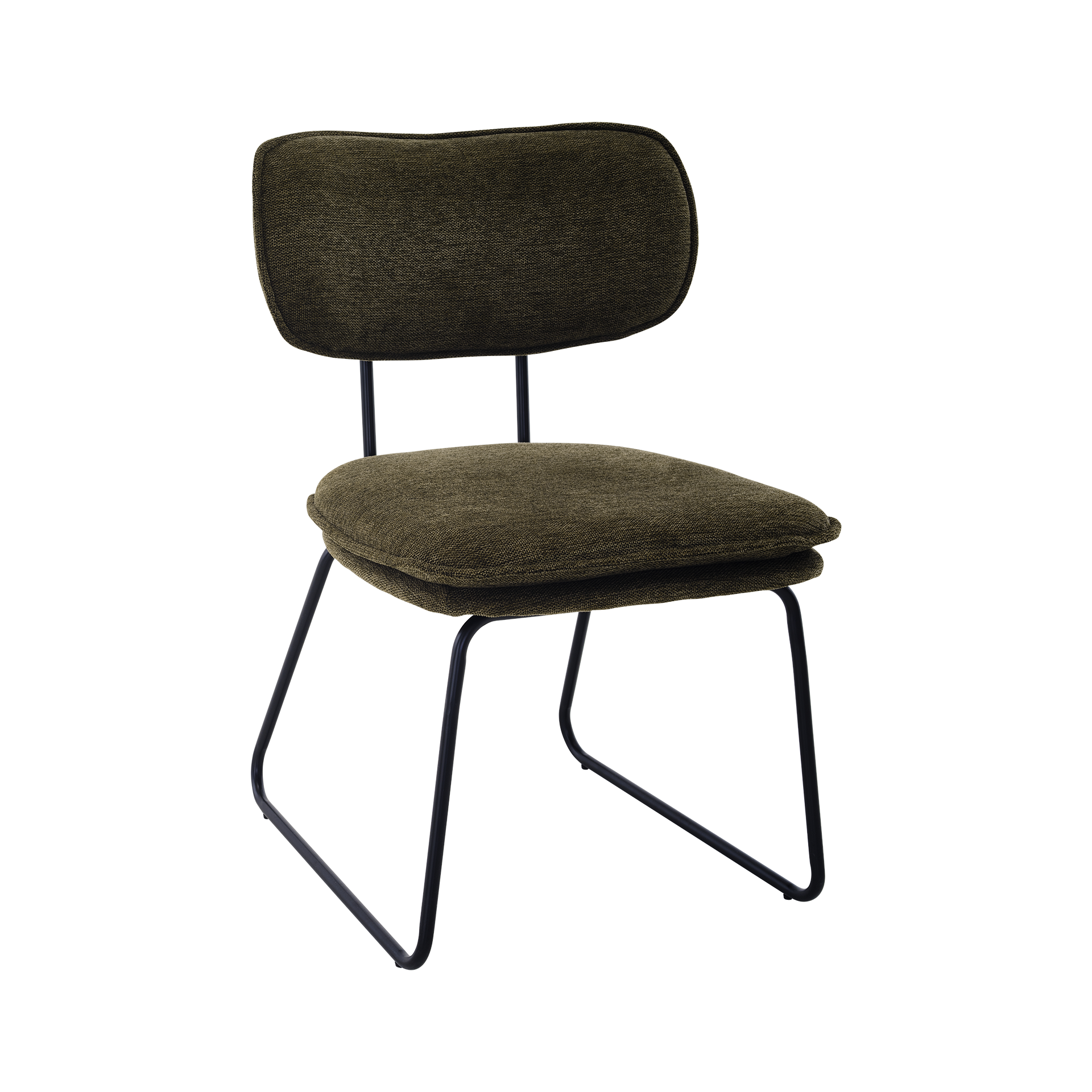 Stuhl Rabea Bezug Grün Gestell Schwarz